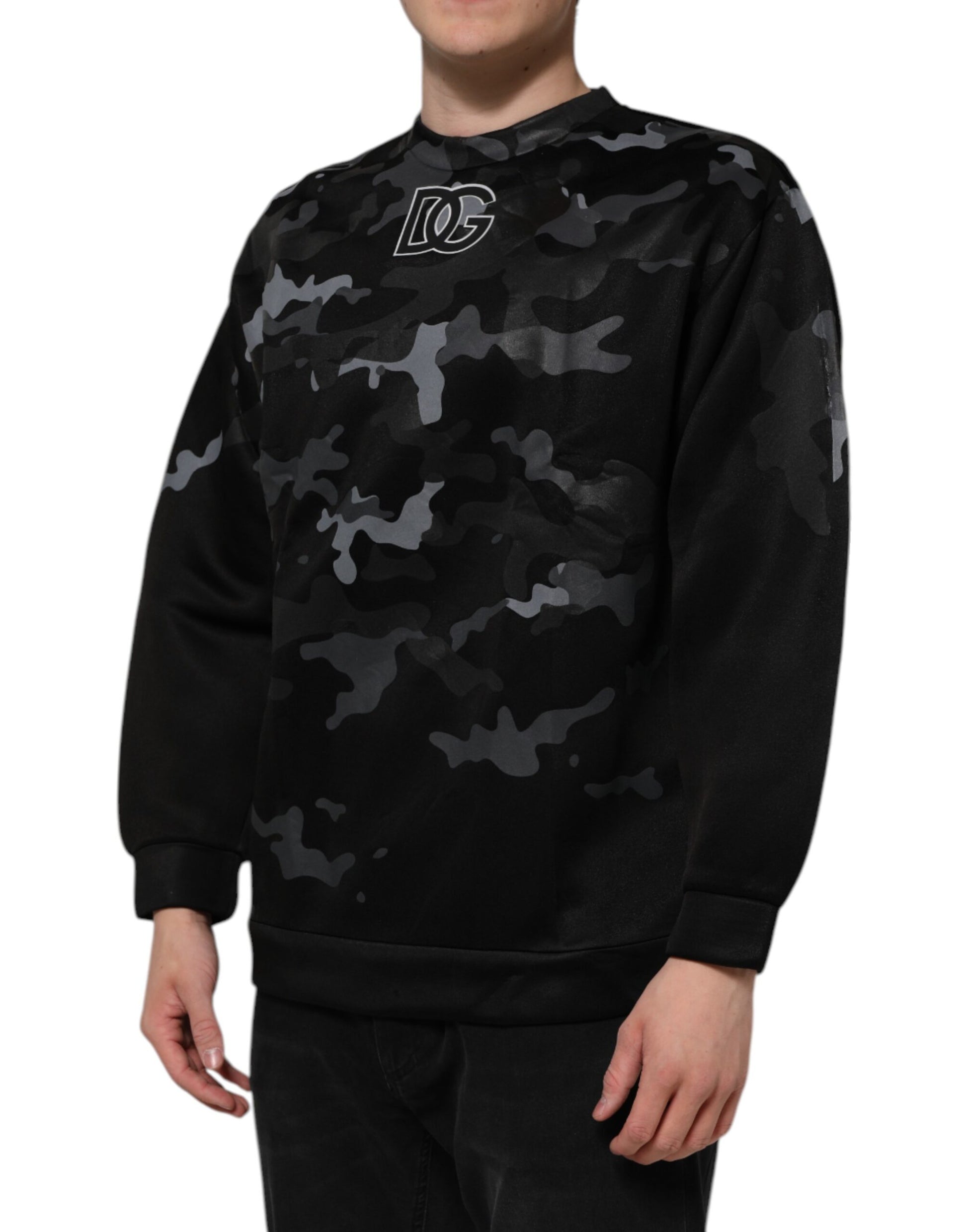 Sweat-shirt Dolce & Gabbana motif camouflage noir