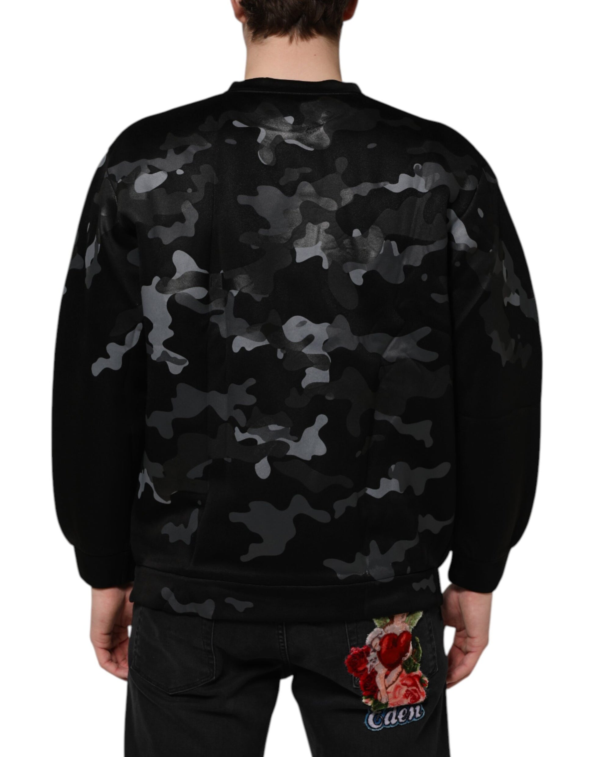 Sweat-shirt Dolce & Gabbana motif camouflage noir