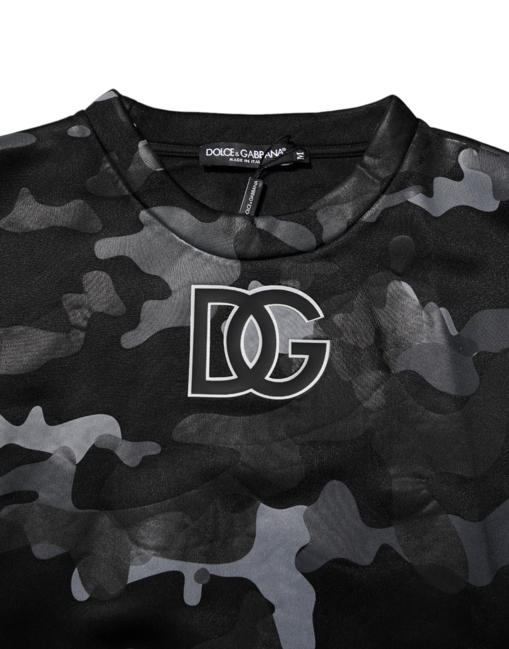 Sweat-shirt Dolce & Gabbana motif camouflage noir