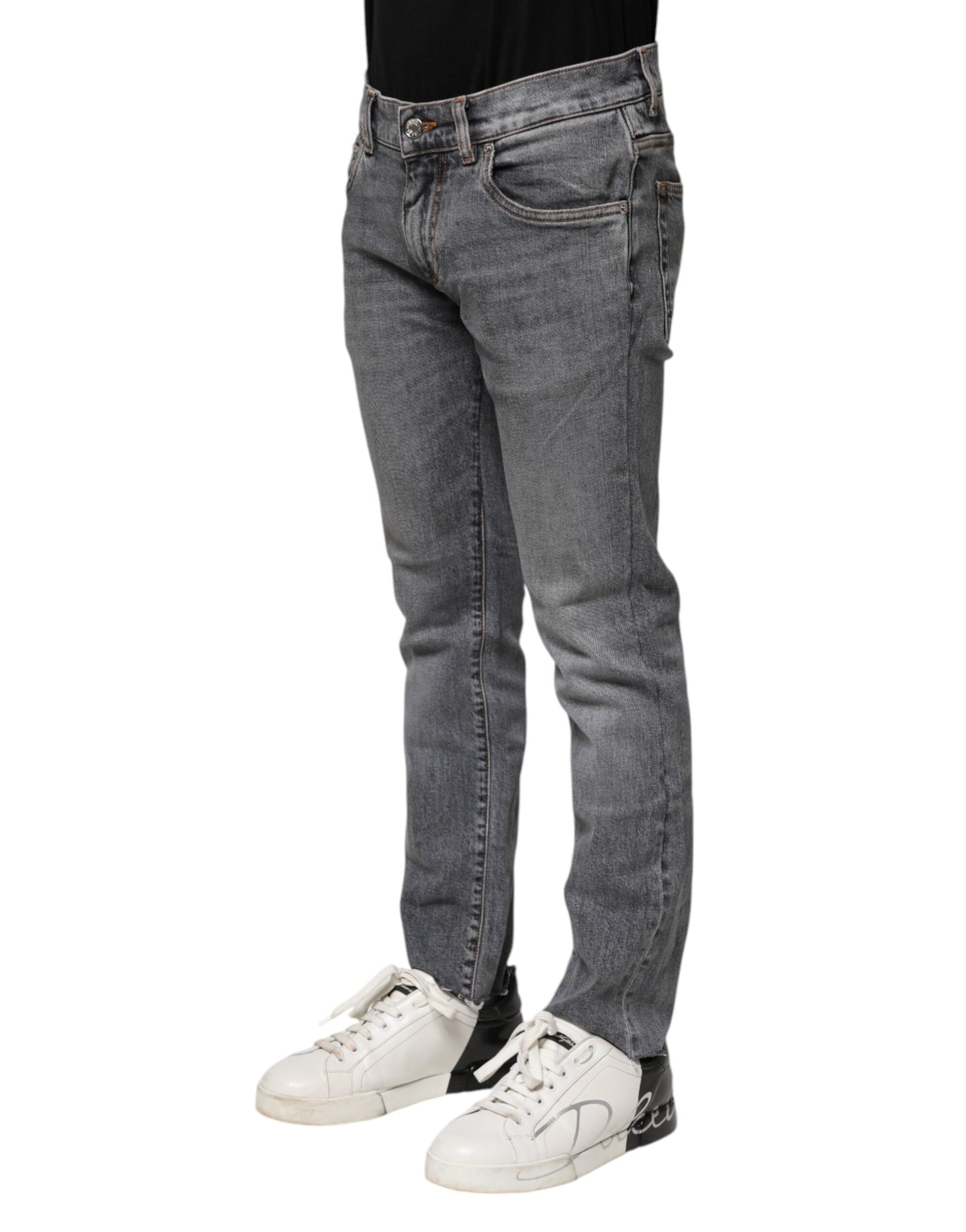 Dolce & Gabbana Grey Skinny Jeans for Men detail view