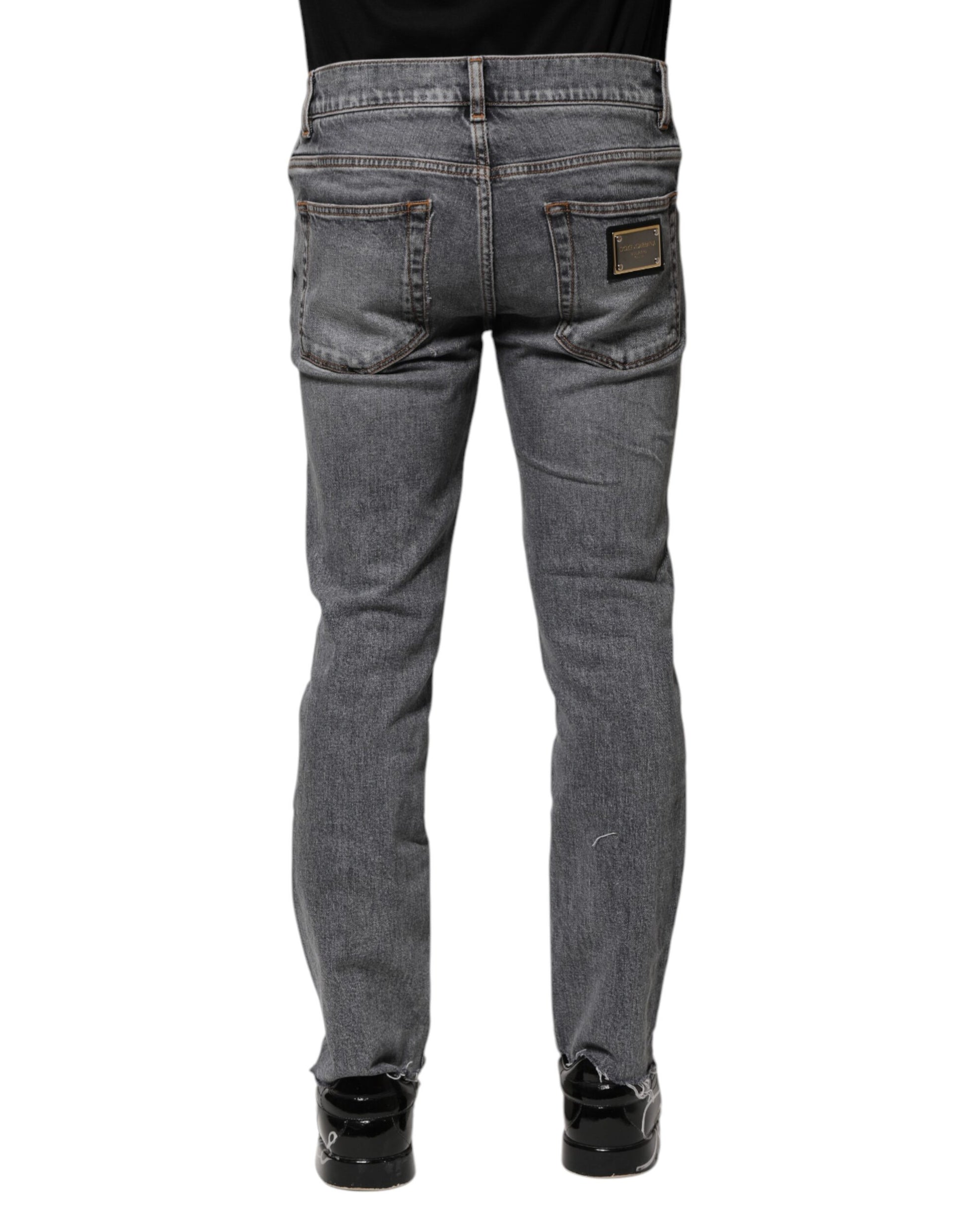 Dolce & Gabbana Grey Skinny Jeans for Men side view