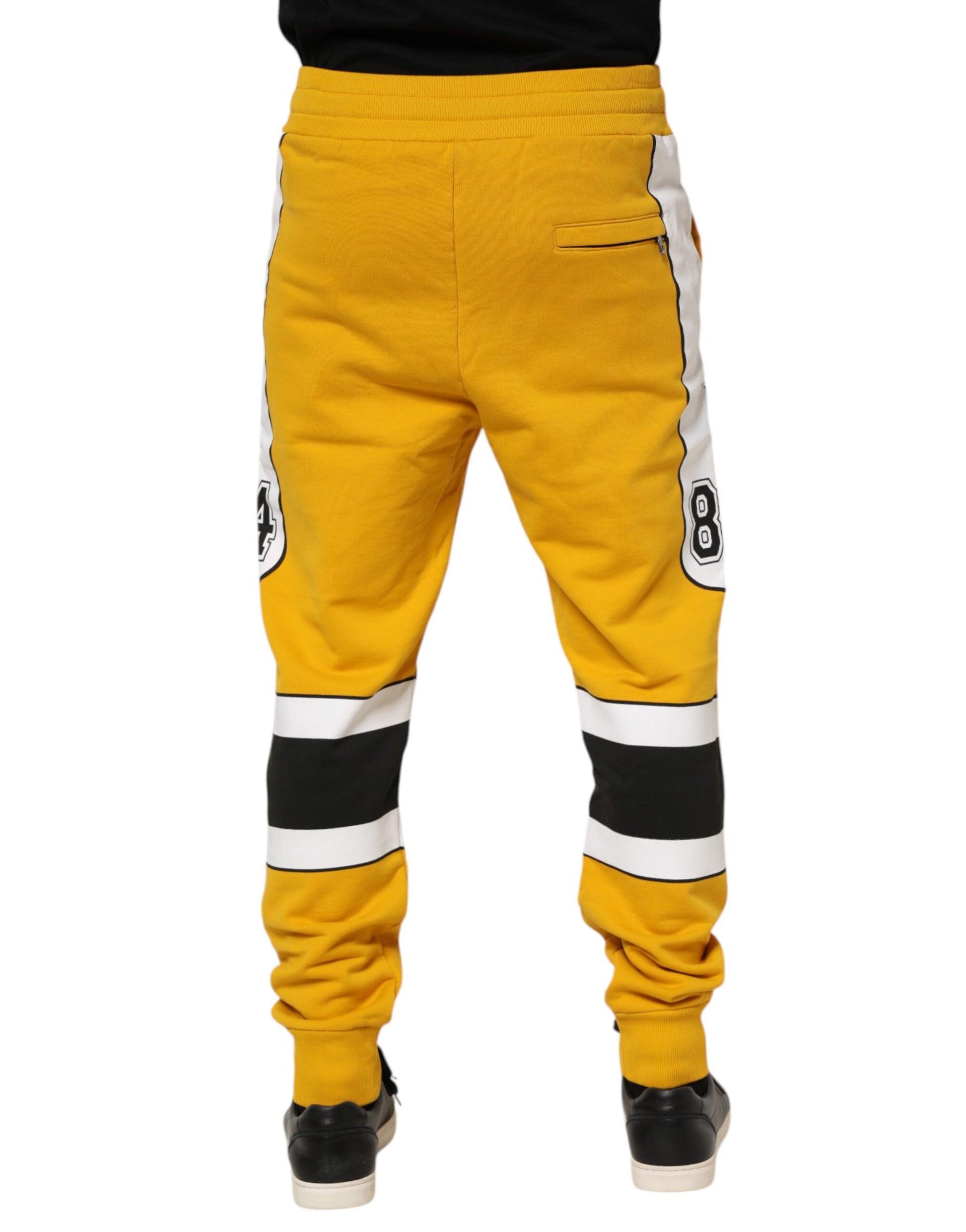 Dolce & Gabbana Yellow 100% Cotton Sweatpants Jogger Pants