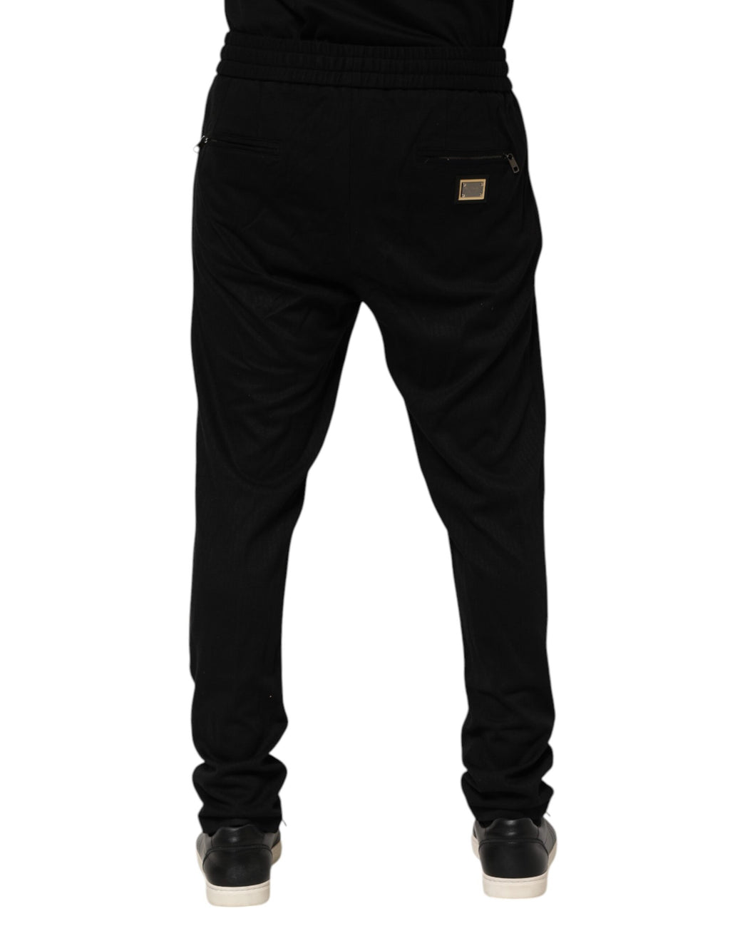 Pantalon de jogging skinny Dolce & Gabbana noir en viscose à logo pour homme
