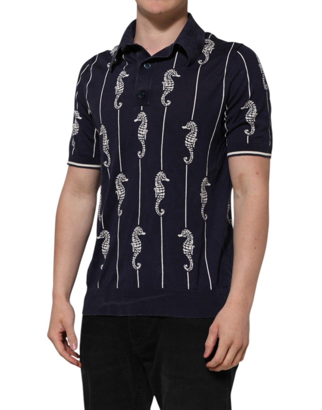 Dolce & Gabbana Blue Polo Shirt for Men detail view