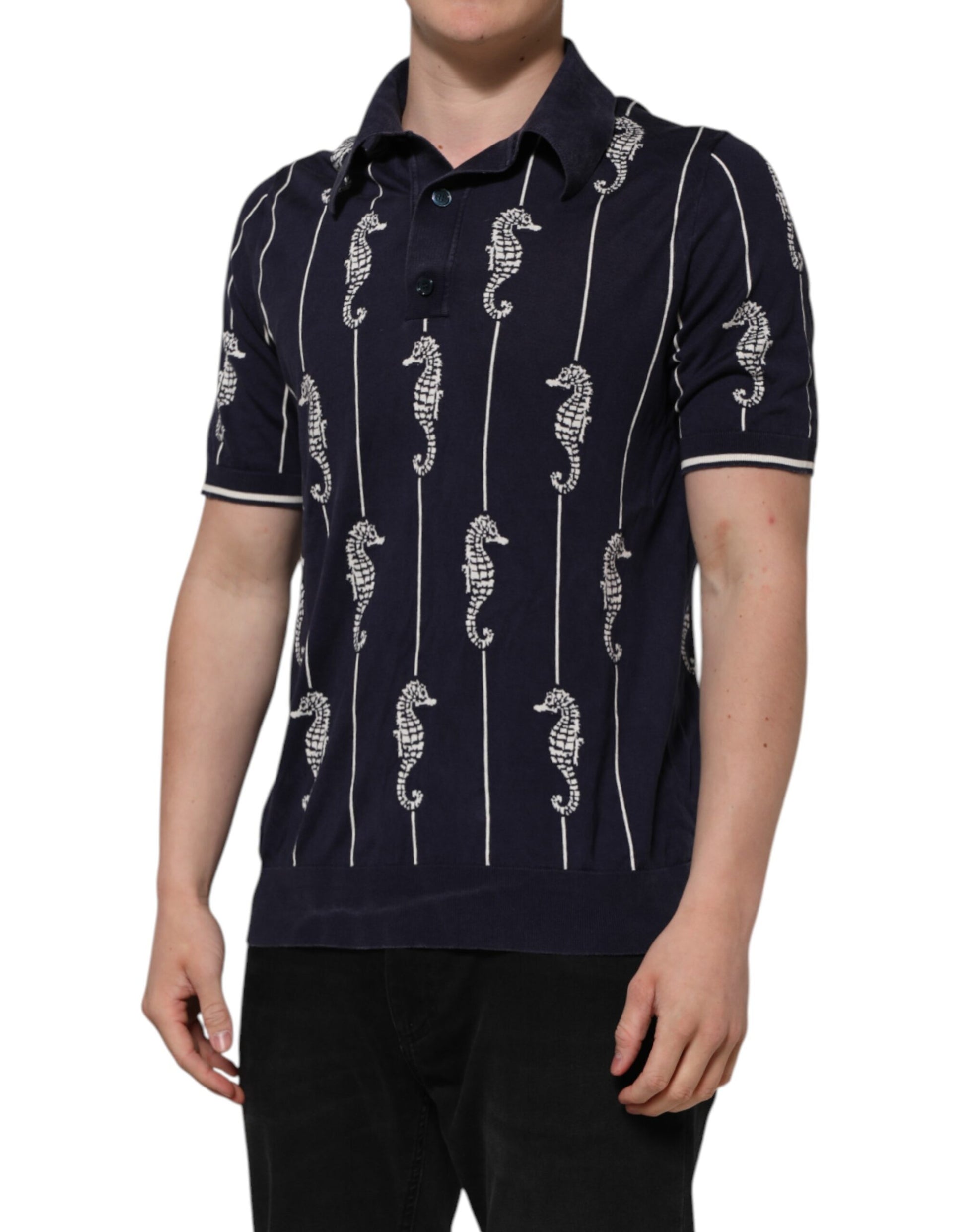 Dolce & Gabbana Blue Polo Shirt for Men detail view