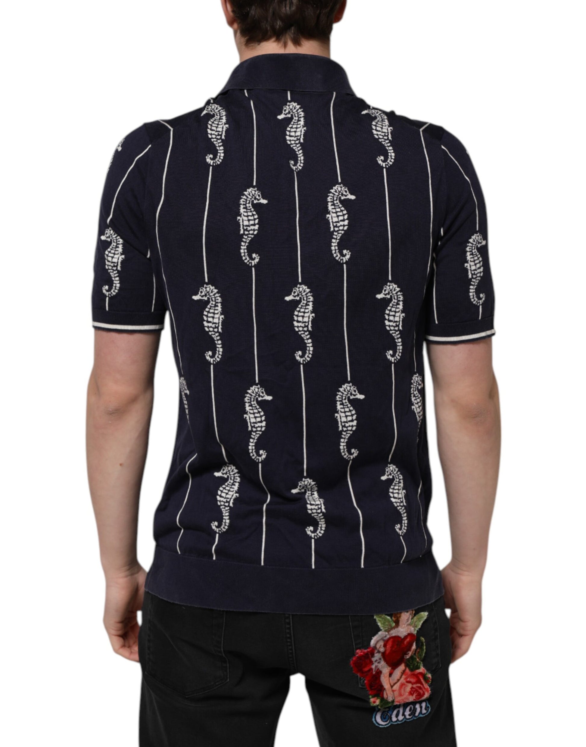 Dolce & Gabbana Blue Polo Shirt for Men side view