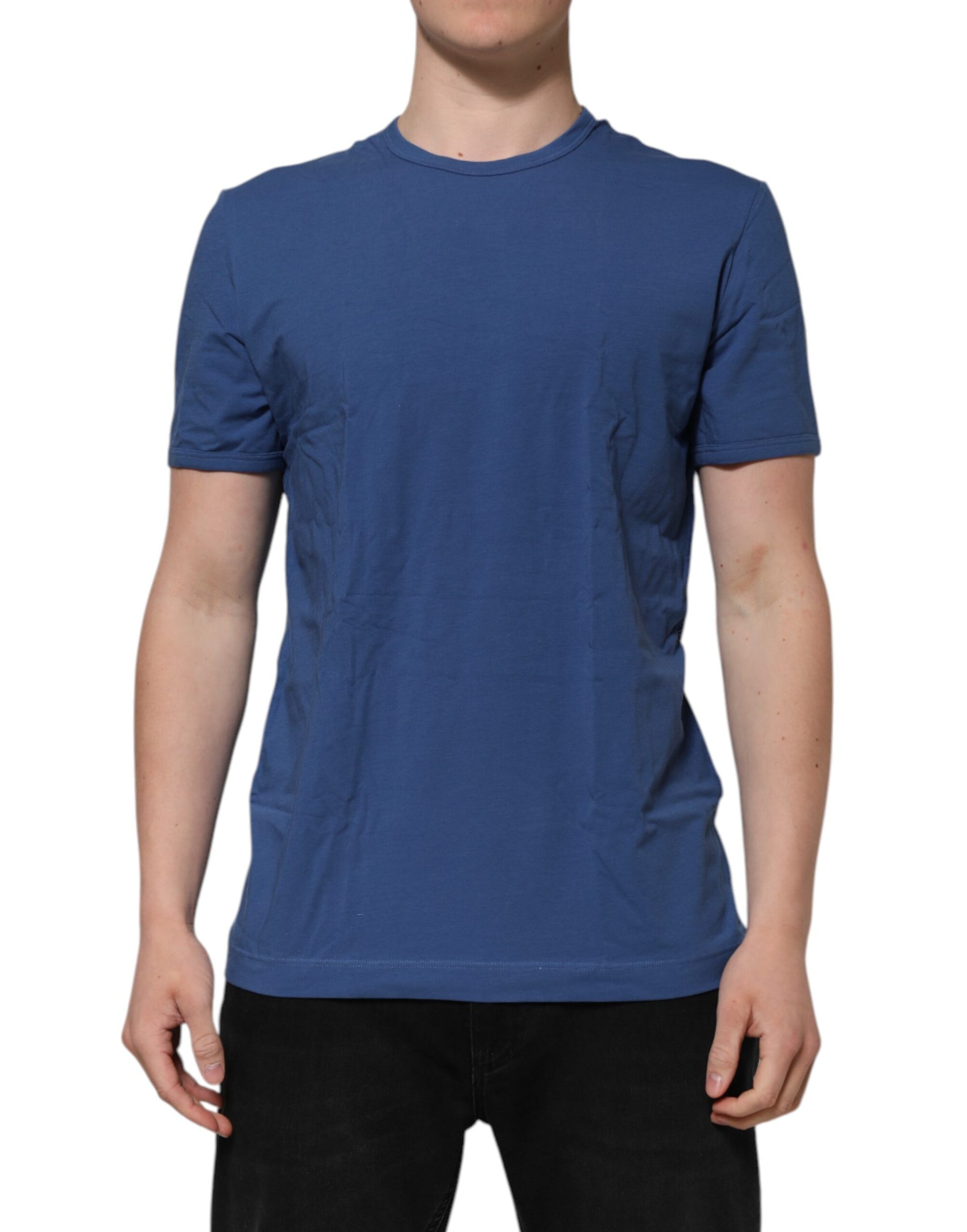 T-shirt Homme Dolce & Gabbana en Coton Bleu Col Rond