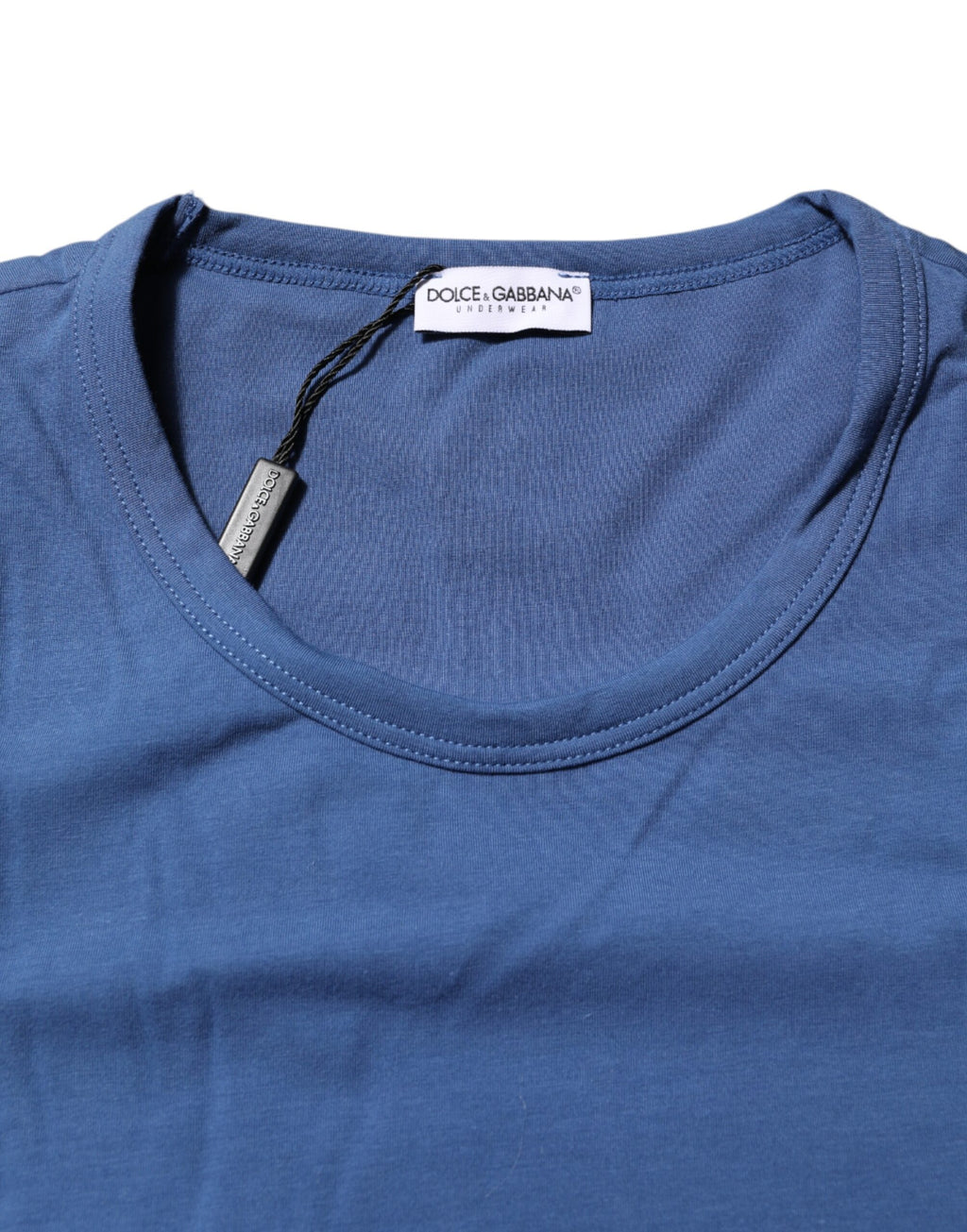 T-shirt Homme Dolce & Gabbana en Coton Bleu Col Rond