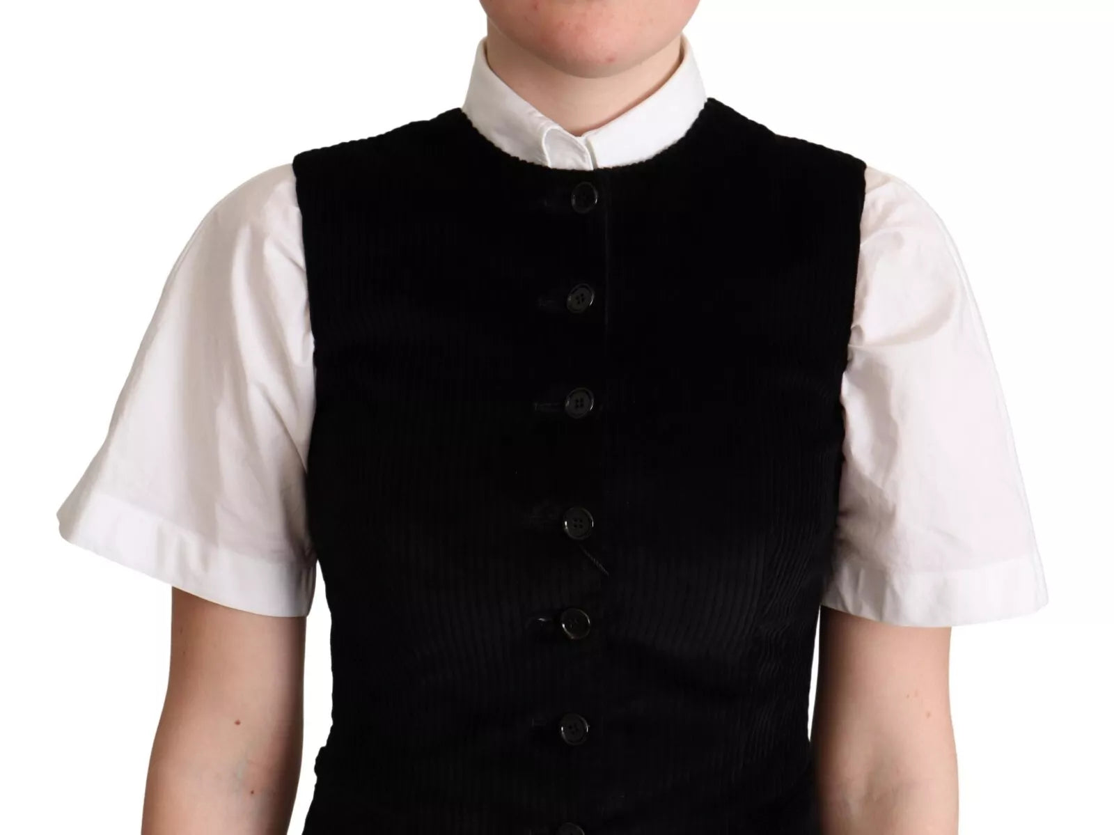Dolce & Gabbana Black Waistcoats for Women side view