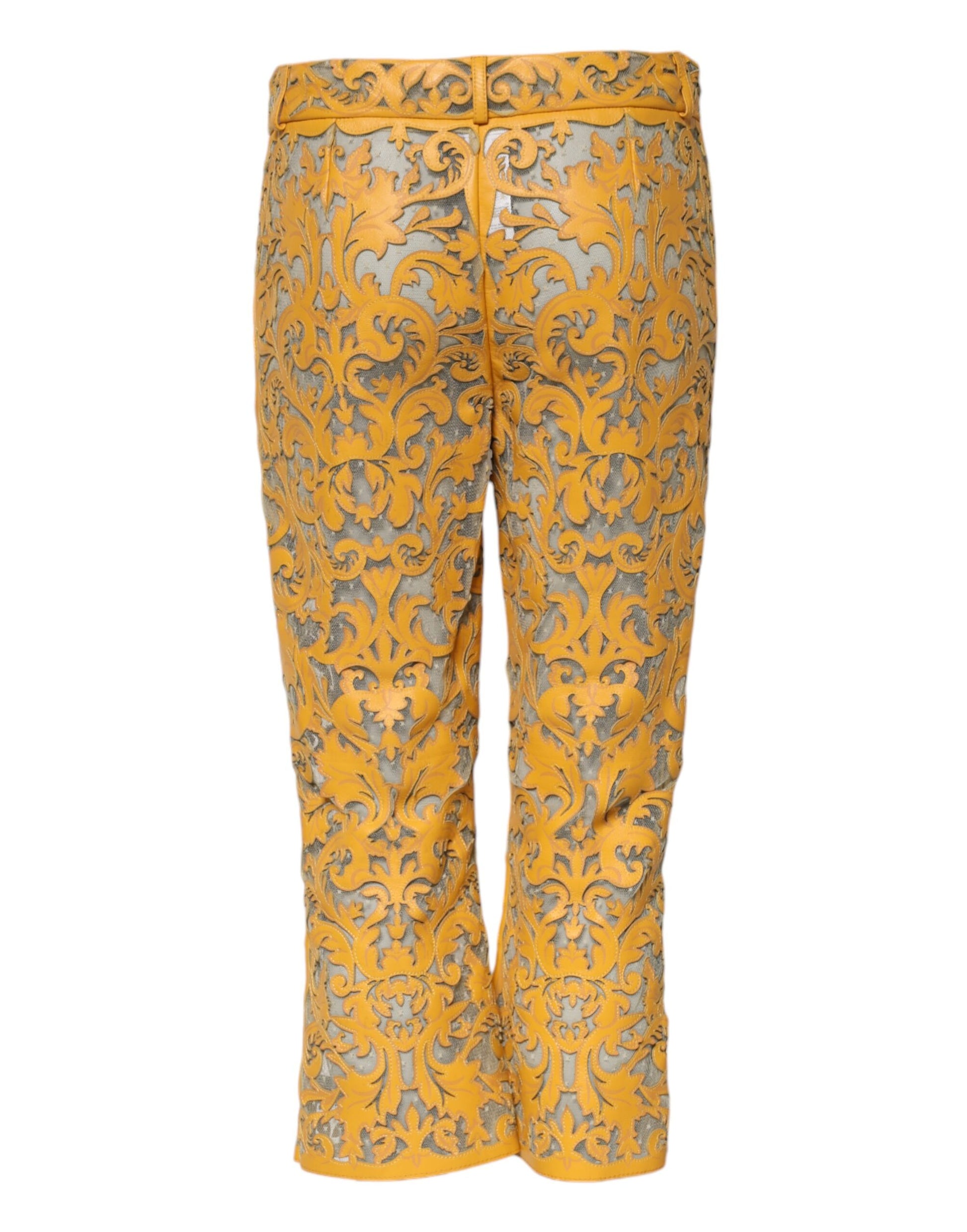 Dolce & Gabbana Yellow Cropped Pants for Women detail view