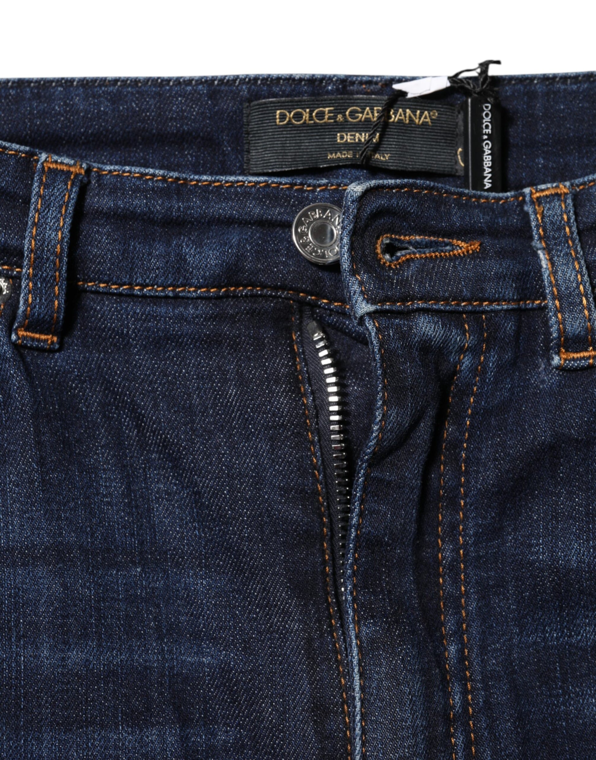 Dolce & Gabbana Blue Skinny Jeans for Women side view