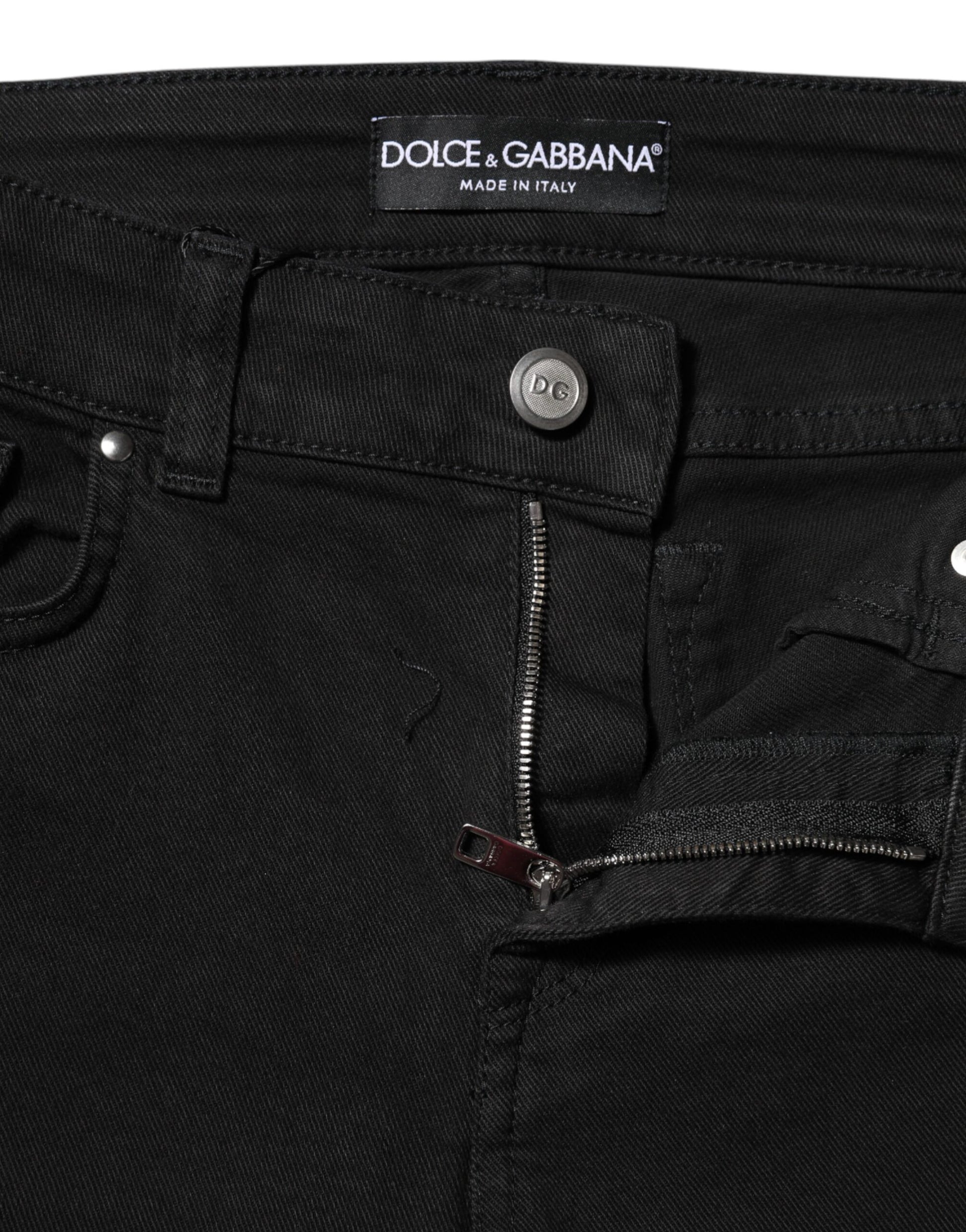 Dolce & Gabbana Black Skinny Jeans for Women detail view