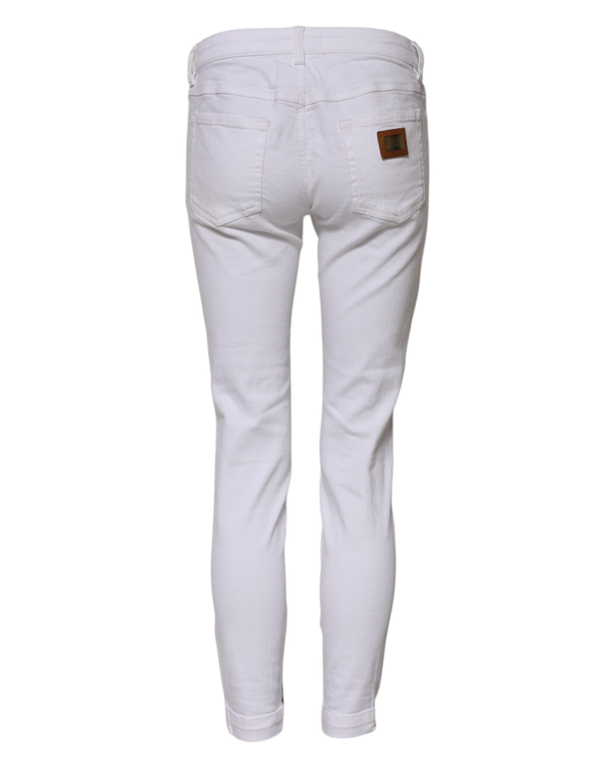 Dolce & Gabbana White Skinny Jeans for Women detail view