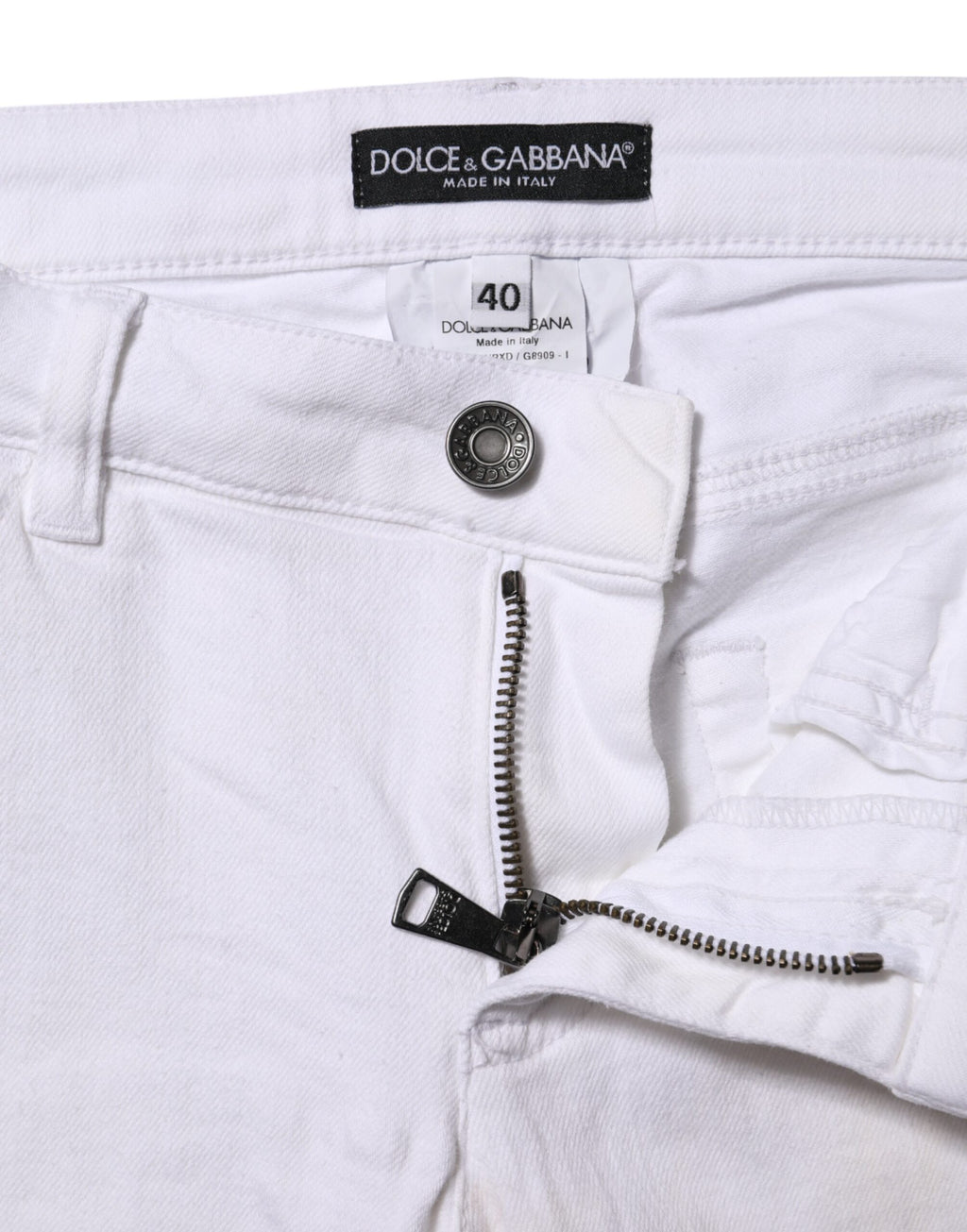 Dolce & Gabbana White Skinny Jeans for Women side view