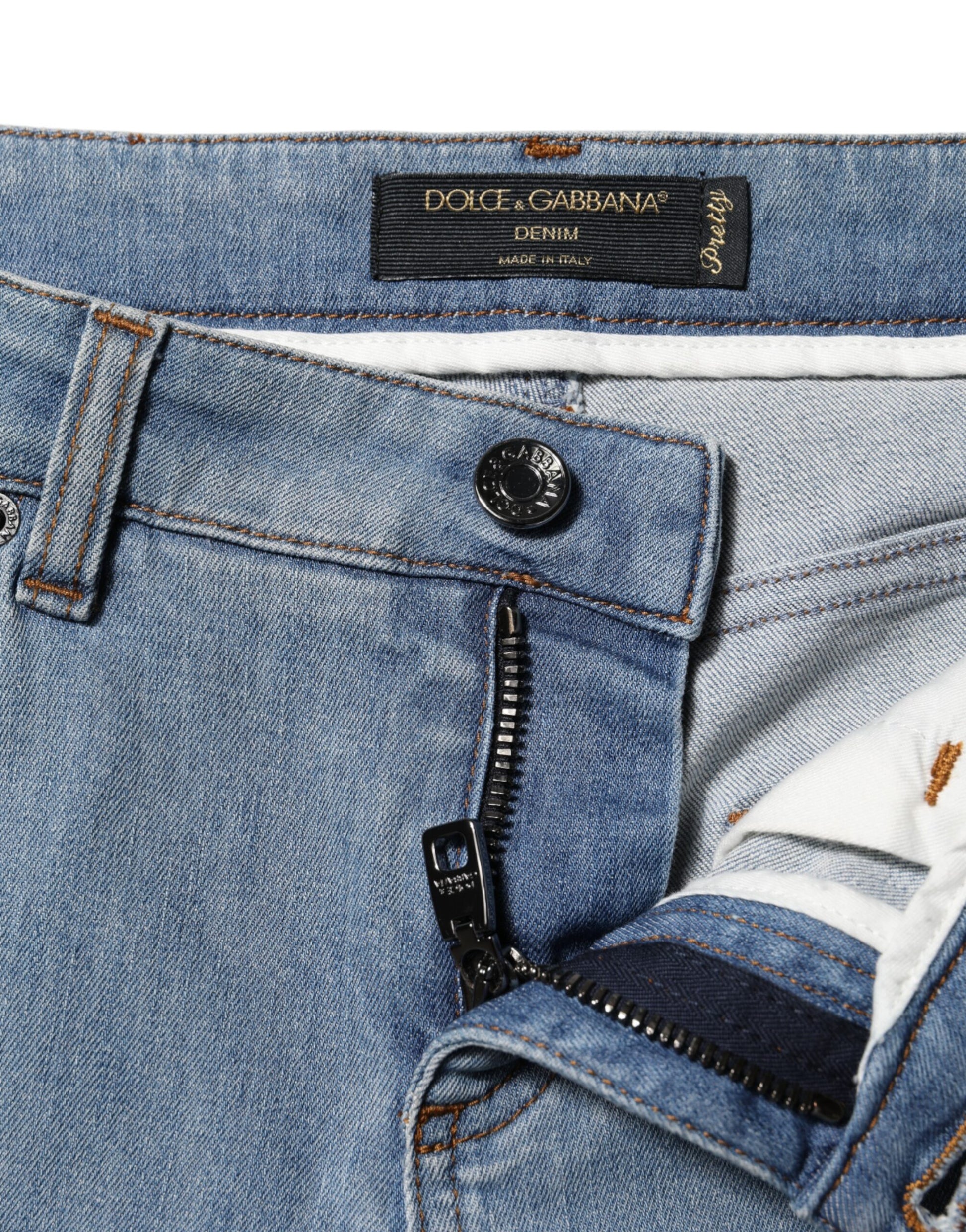 Dolce & Gabbana Blue Skinny Jeans for Women side view
