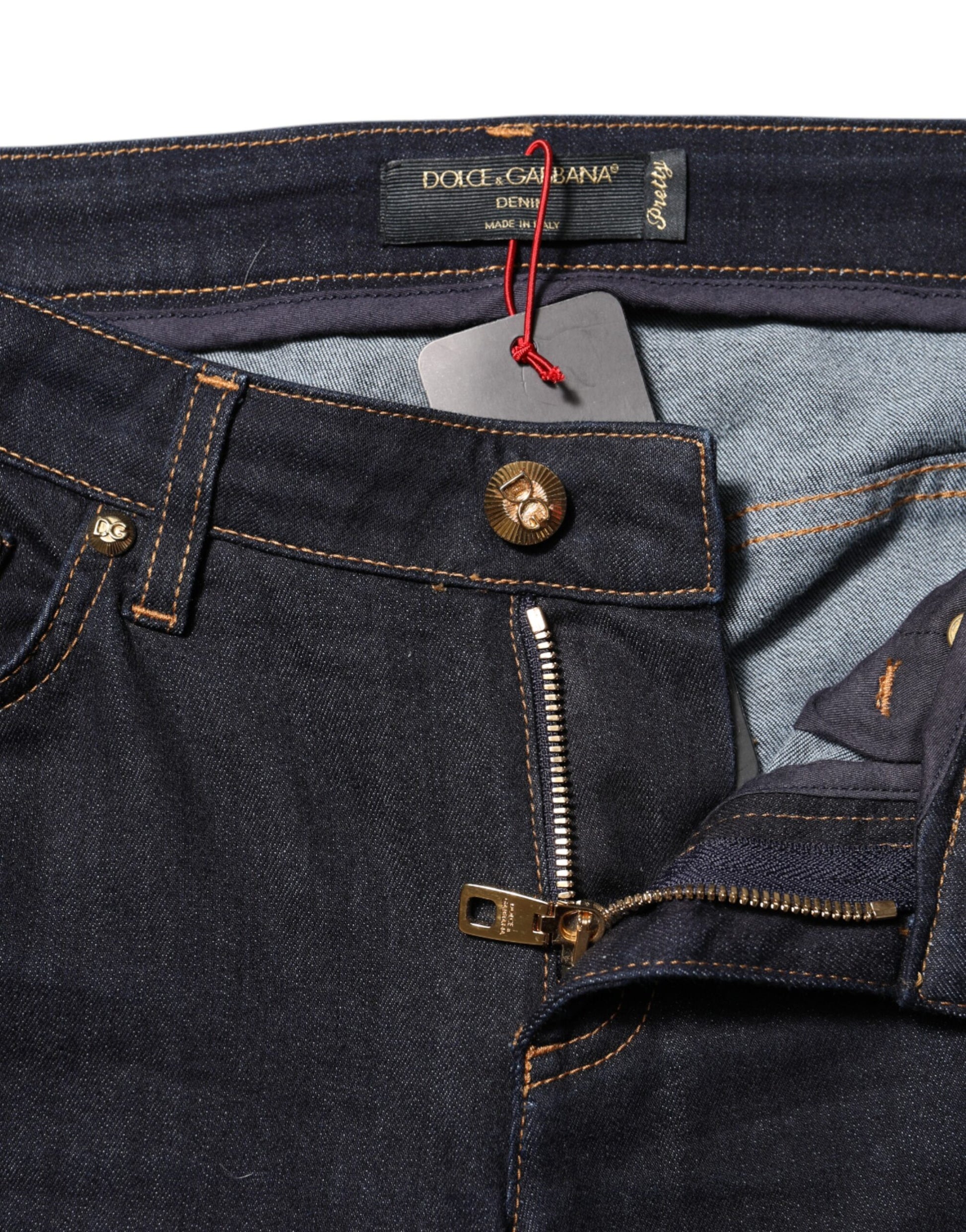 Dolce & Gabbana Blue Skinny Jeans for Women side view