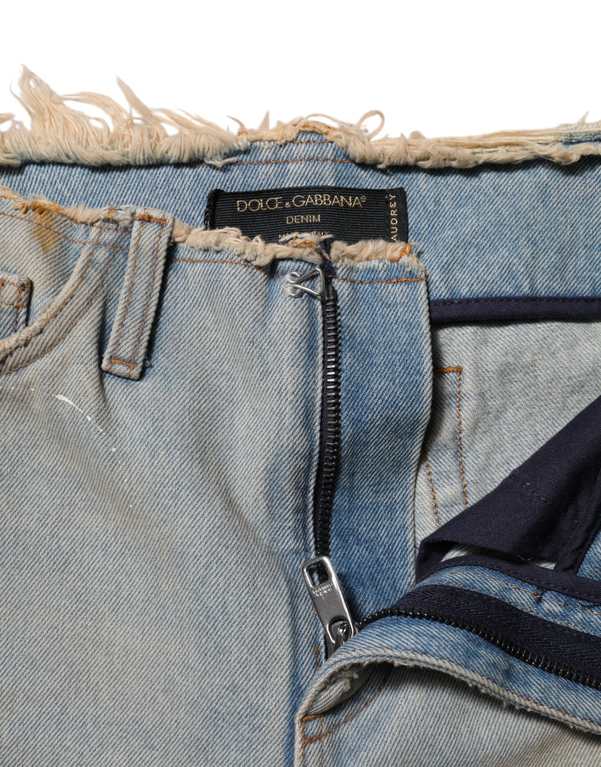 Dolce & Gabbana Blue Skinny Jeans for Women side view