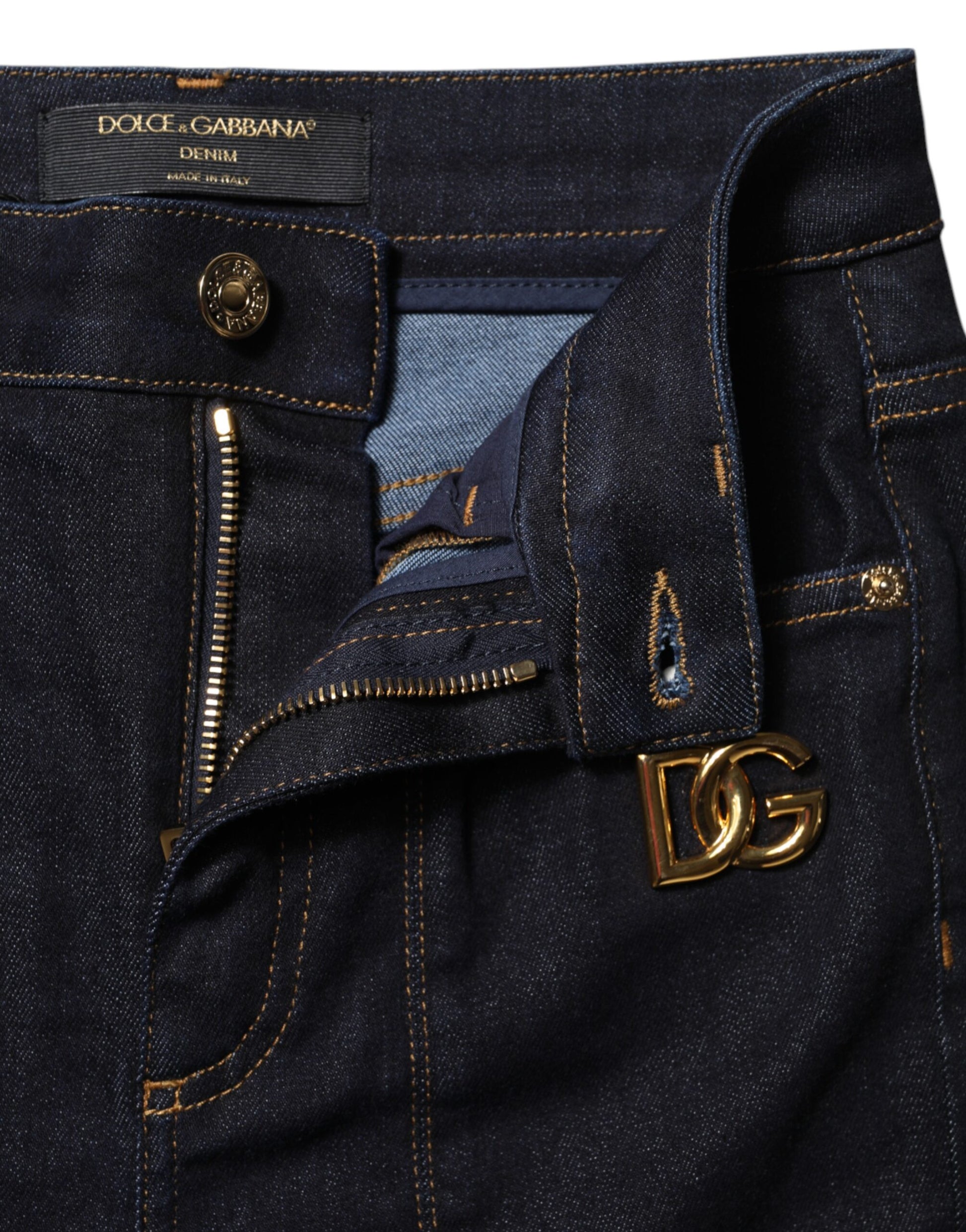 Dolce & Gabbana Blue Skinny Jeans for Women side view