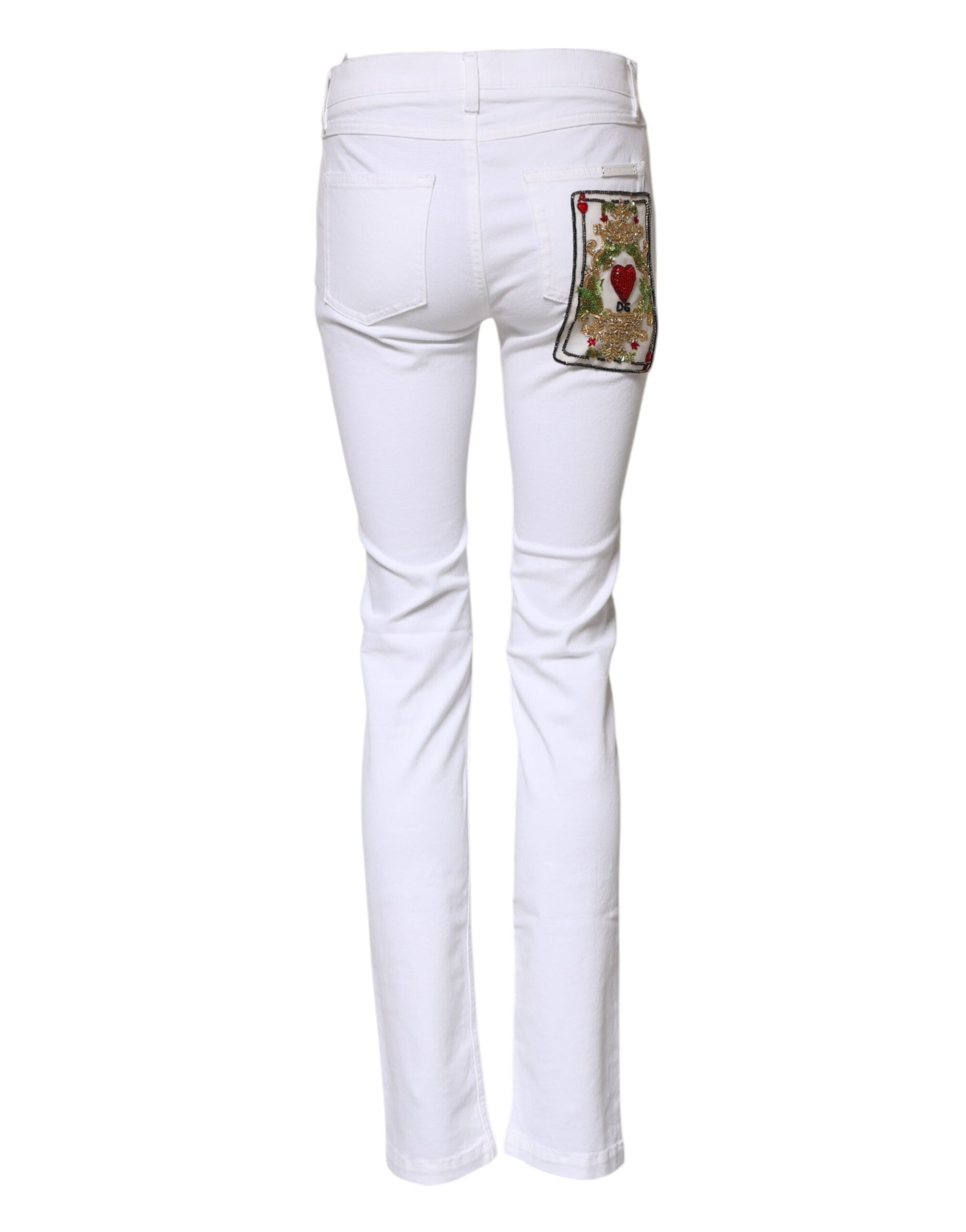 Jean skinny Dolce & Gabbana GRACE blanc taille mi-haute