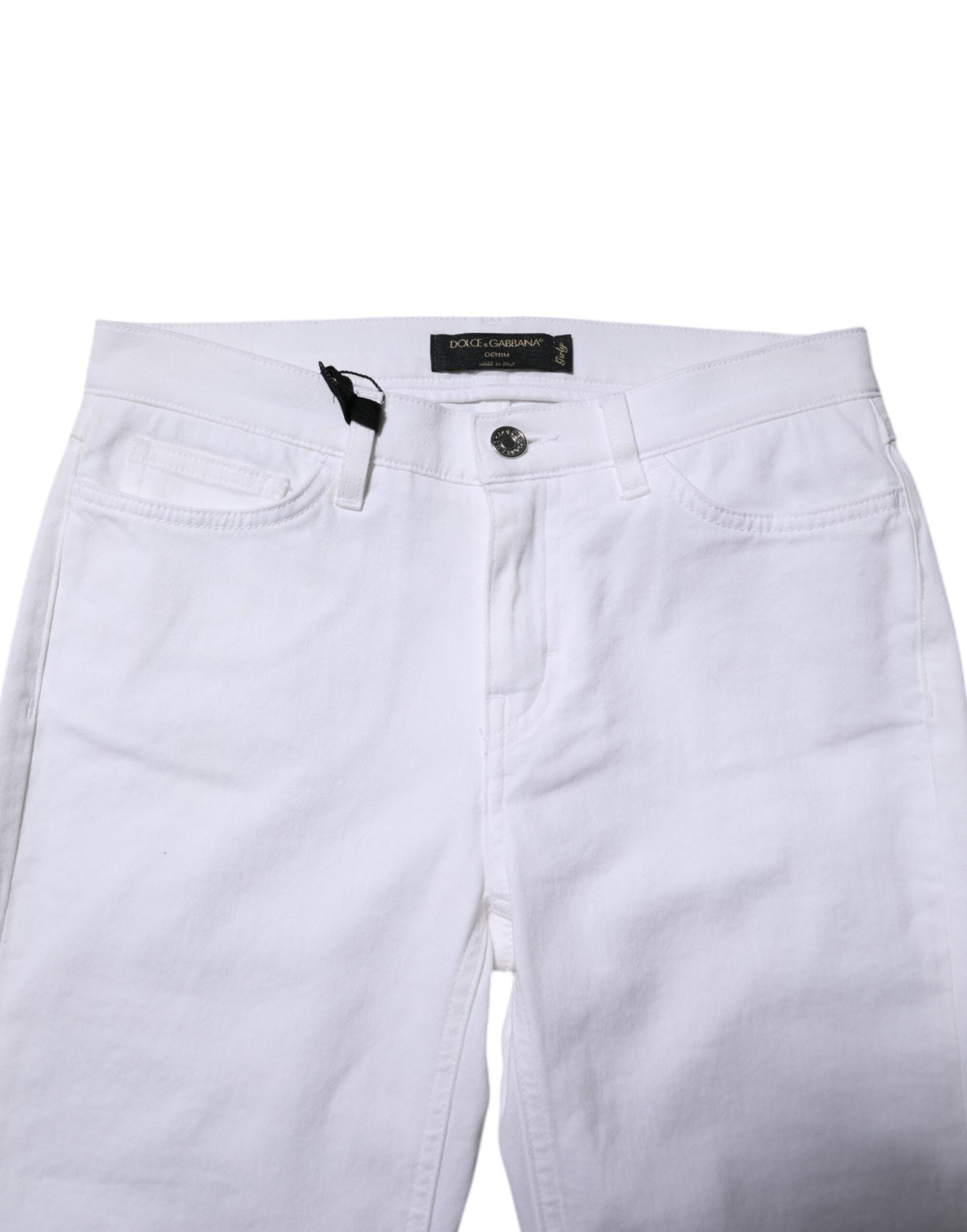 Jean skinny Dolce & Gabbana GRACE blanc taille mi-haute