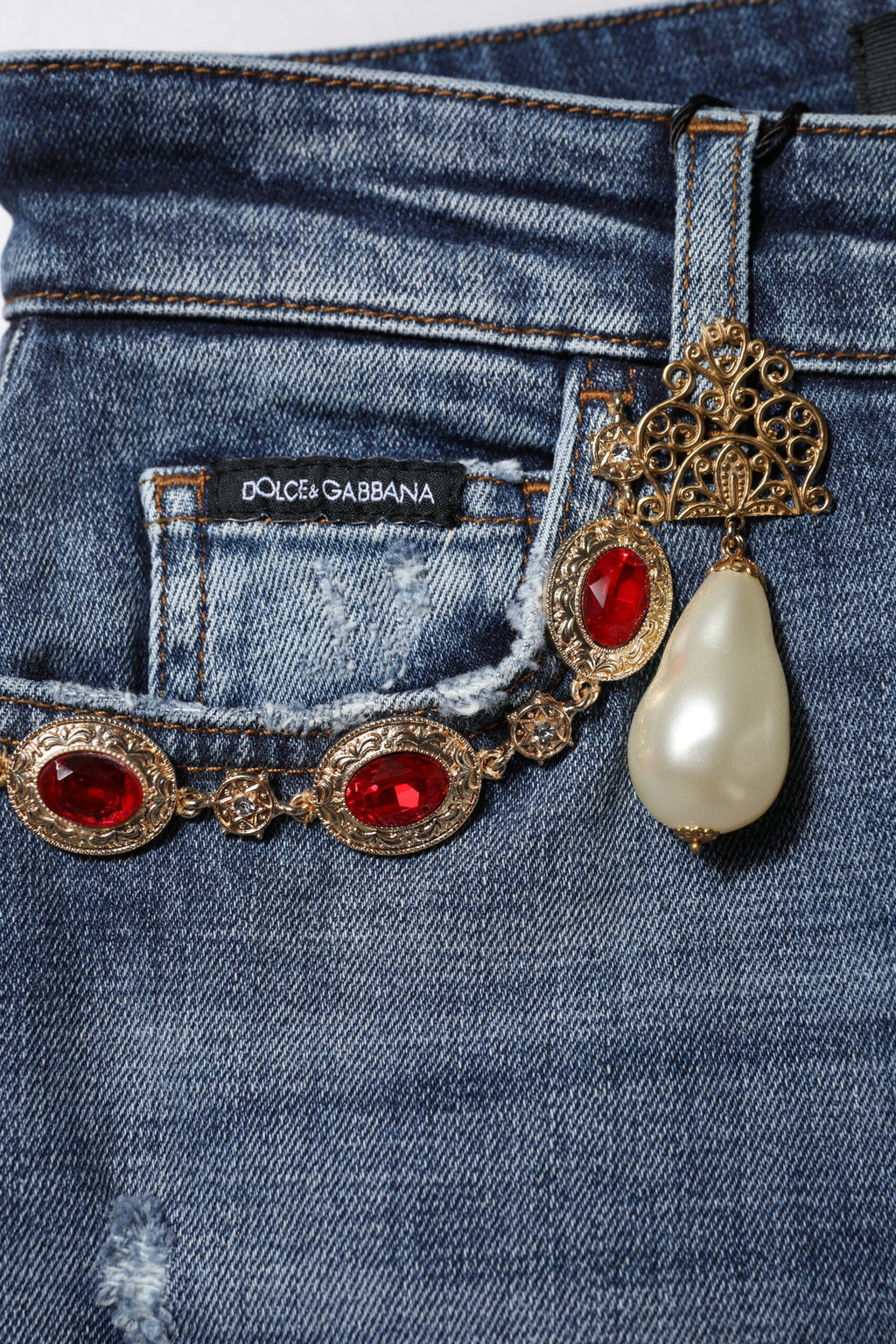 Dolce & Gabbana Blue Skinny Jeans for Women additional view