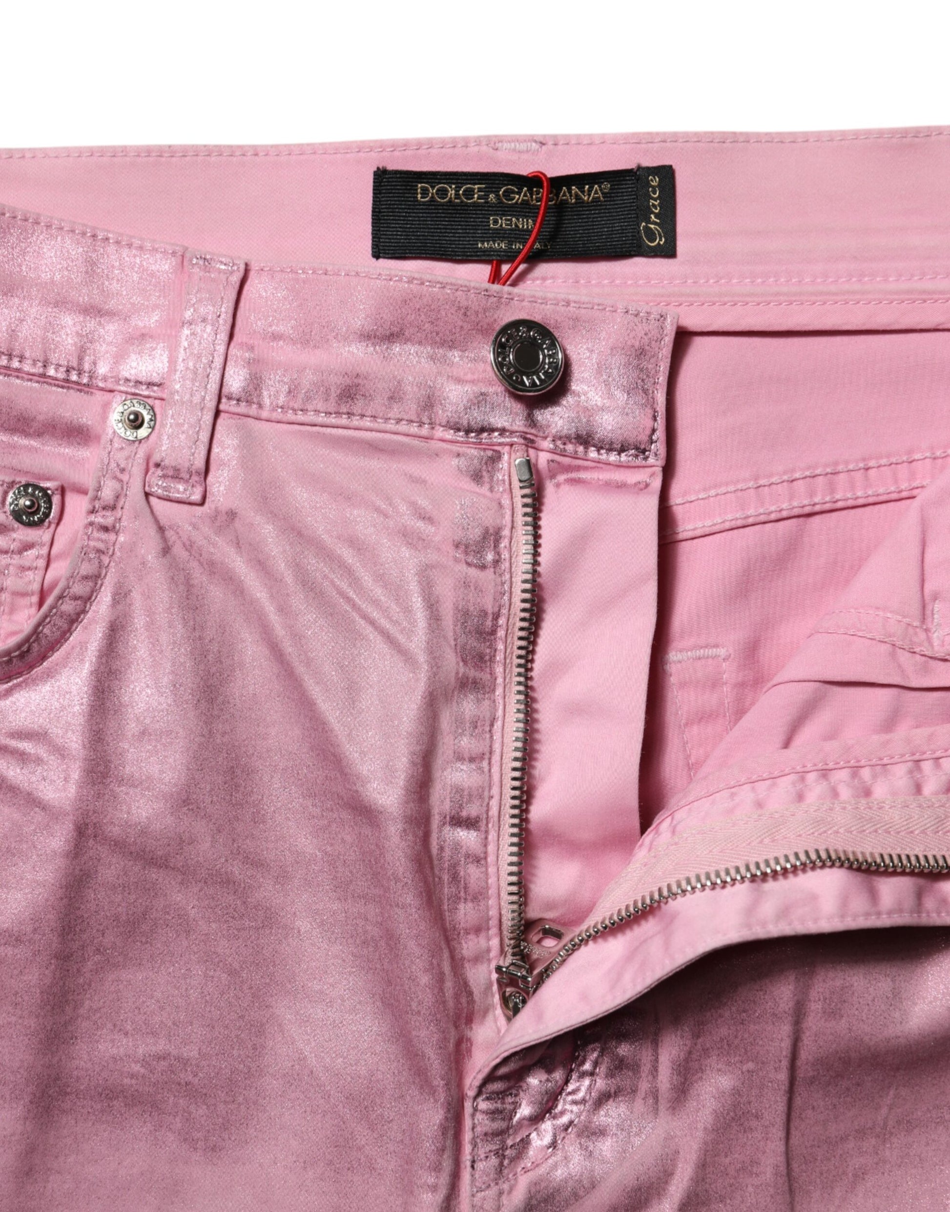 Dolce & Gabbana Pink Skinny Jeans for Women side view