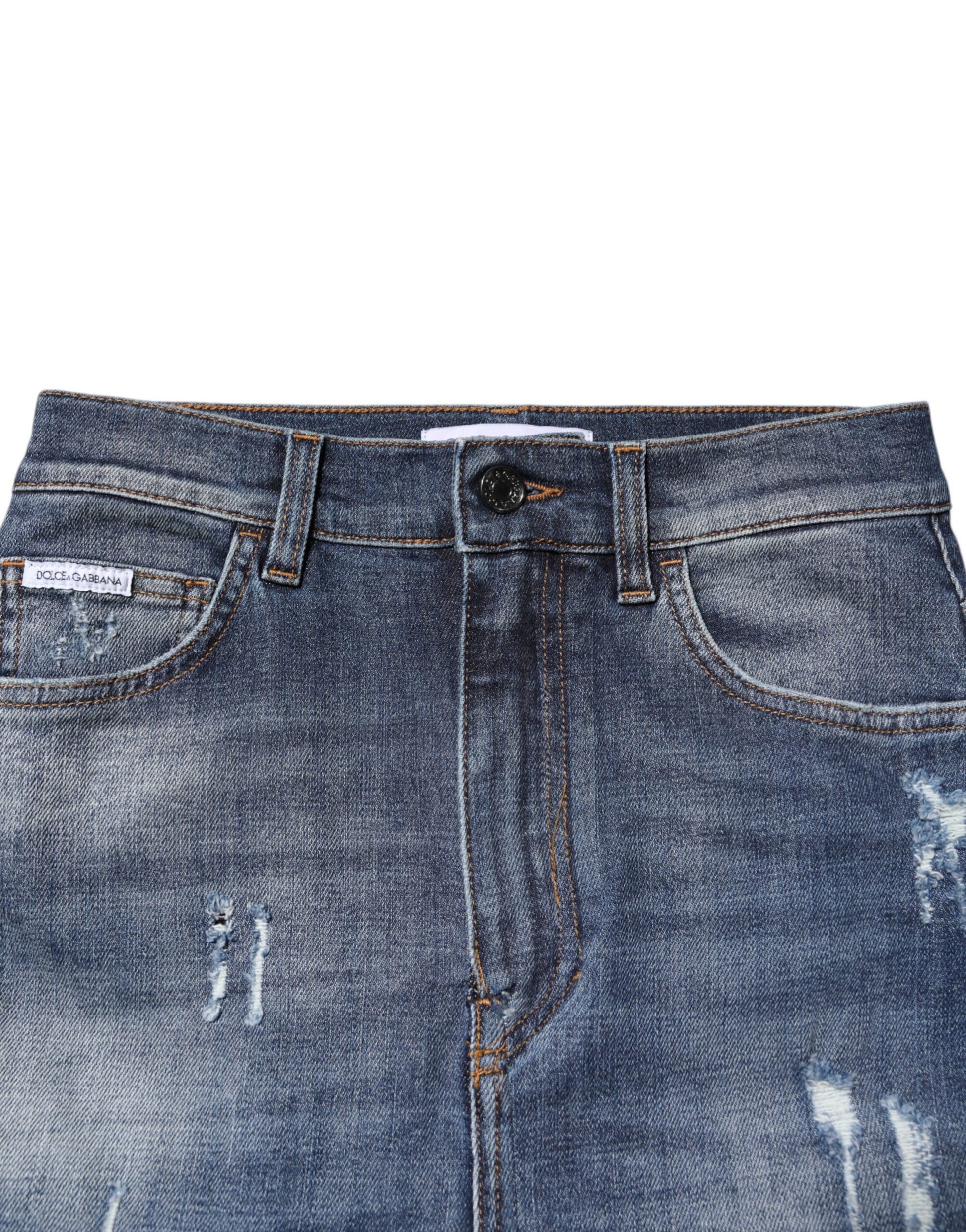 Dolce & Gabbana Blue Skinny Jeans for Women side view
