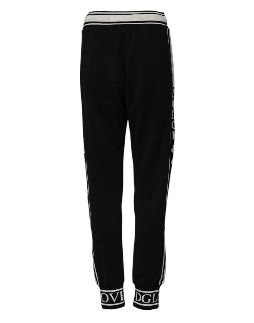 Pantalon de jogging Dolce & Gabbana en coton noir avec logo à la taille