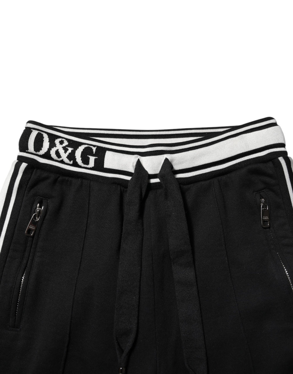 Pantalon de jogging Dolce & Gabbana en coton noir avec logo à la taille