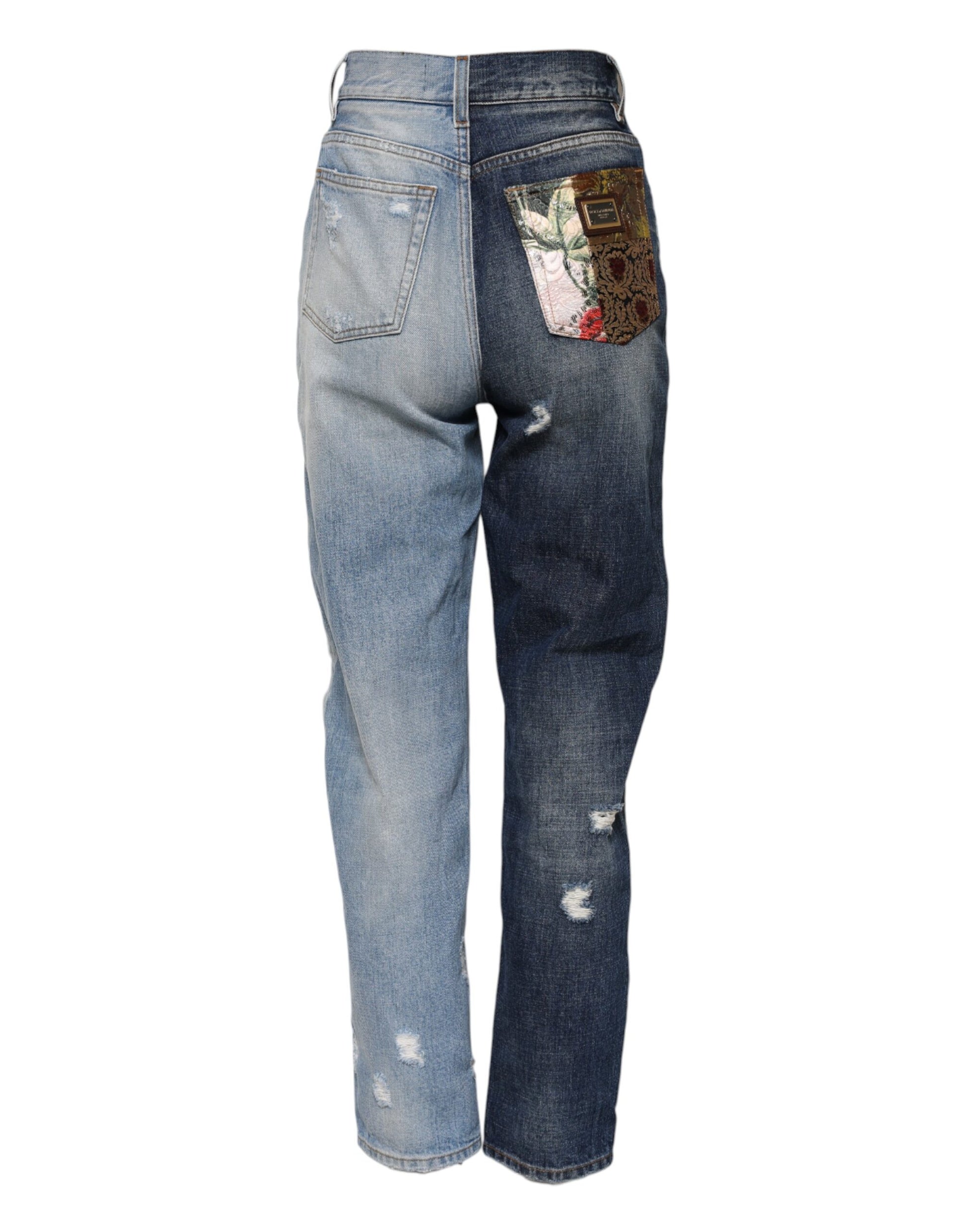 Jeans fuselés en denim patchwork multicolore Dolce & Gabbana