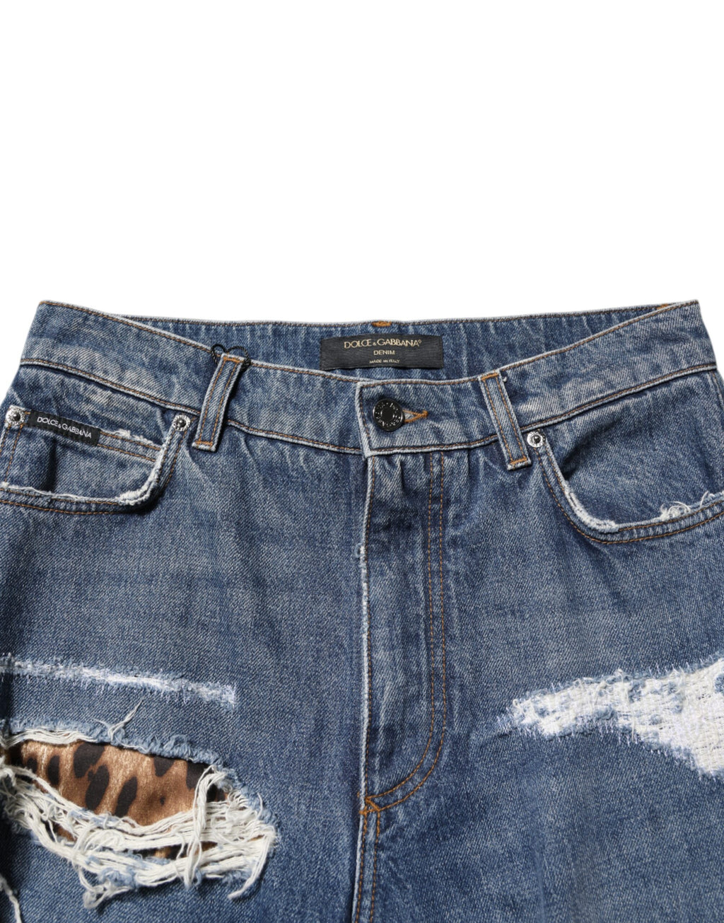 Dolce & Gabbana Blue Straight Leg Jeans for Women side view