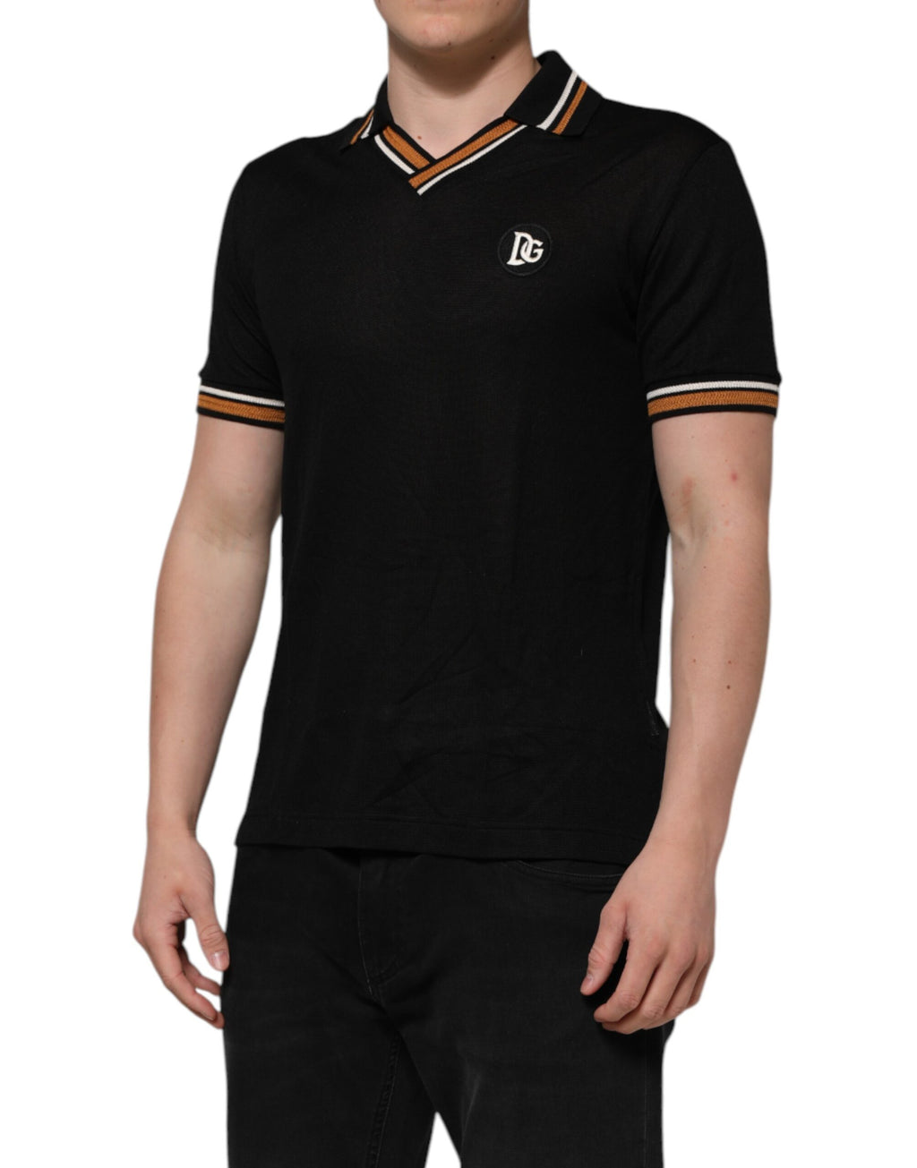 Dolce & Gabbana Black Polo Shirt for Men detail view