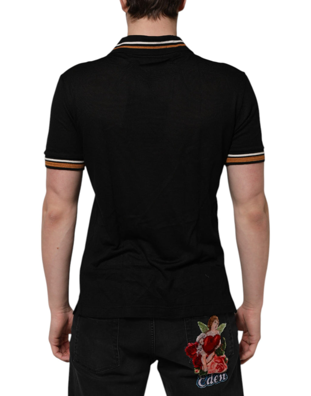 Dolce & Gabbana Black Polo Shirt for Men side view