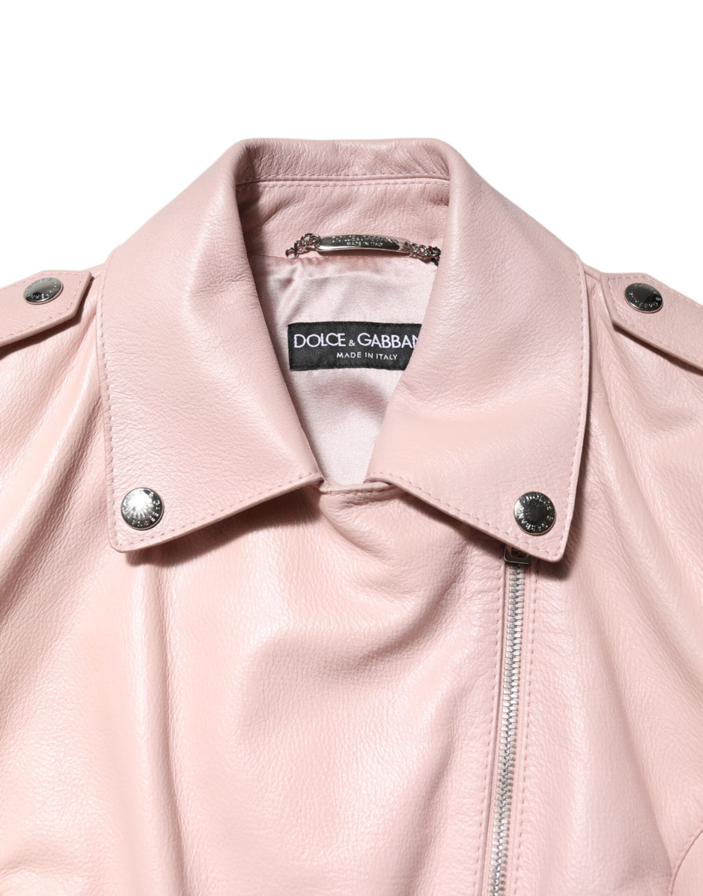 Dolce & Gabbana Pink Biker Jackets for Women side view