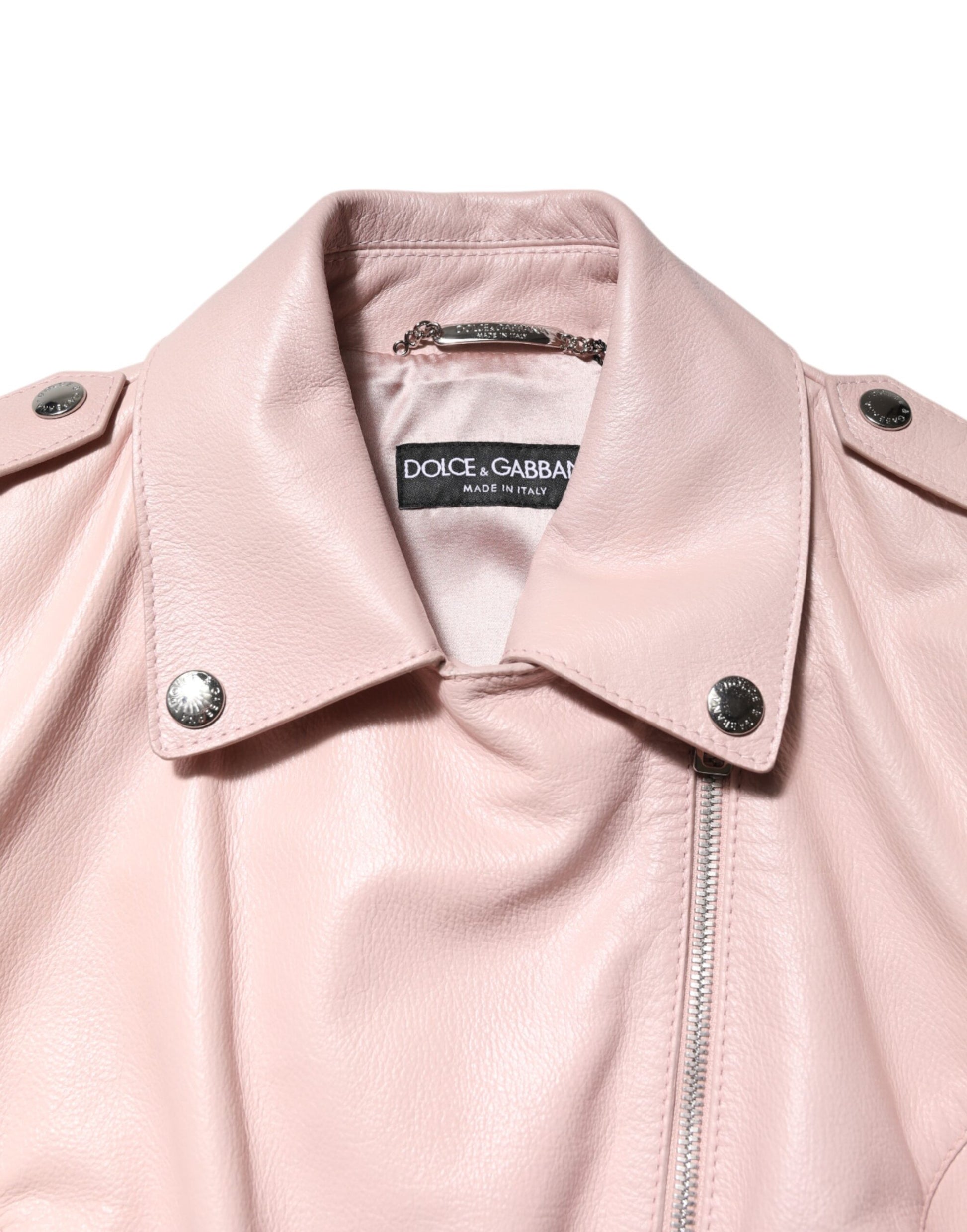 Dolce & Gabbana Pink Biker Jackets for Women side view