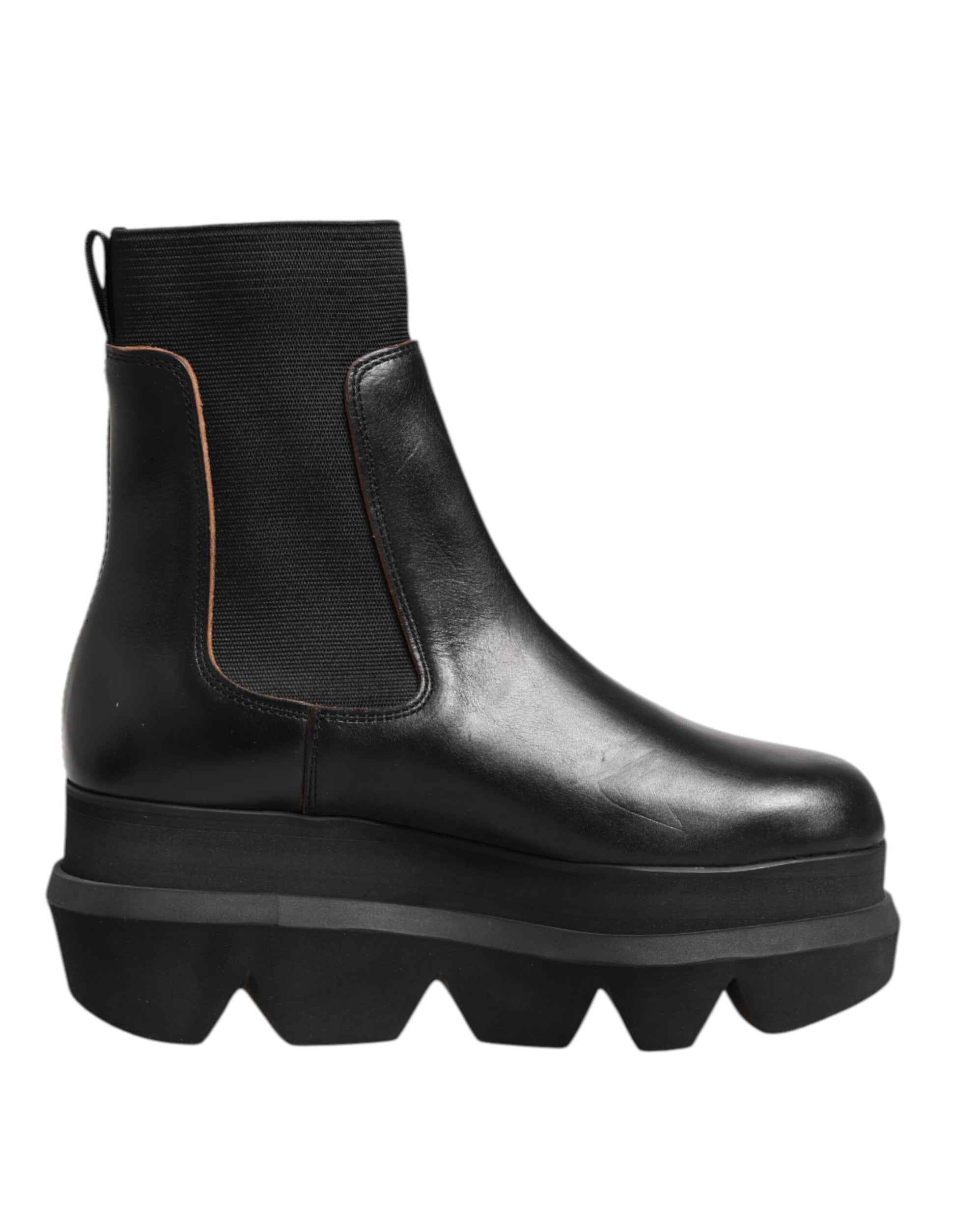 Bottes chelsea Sacai noires en cuir à enfiler pour femme