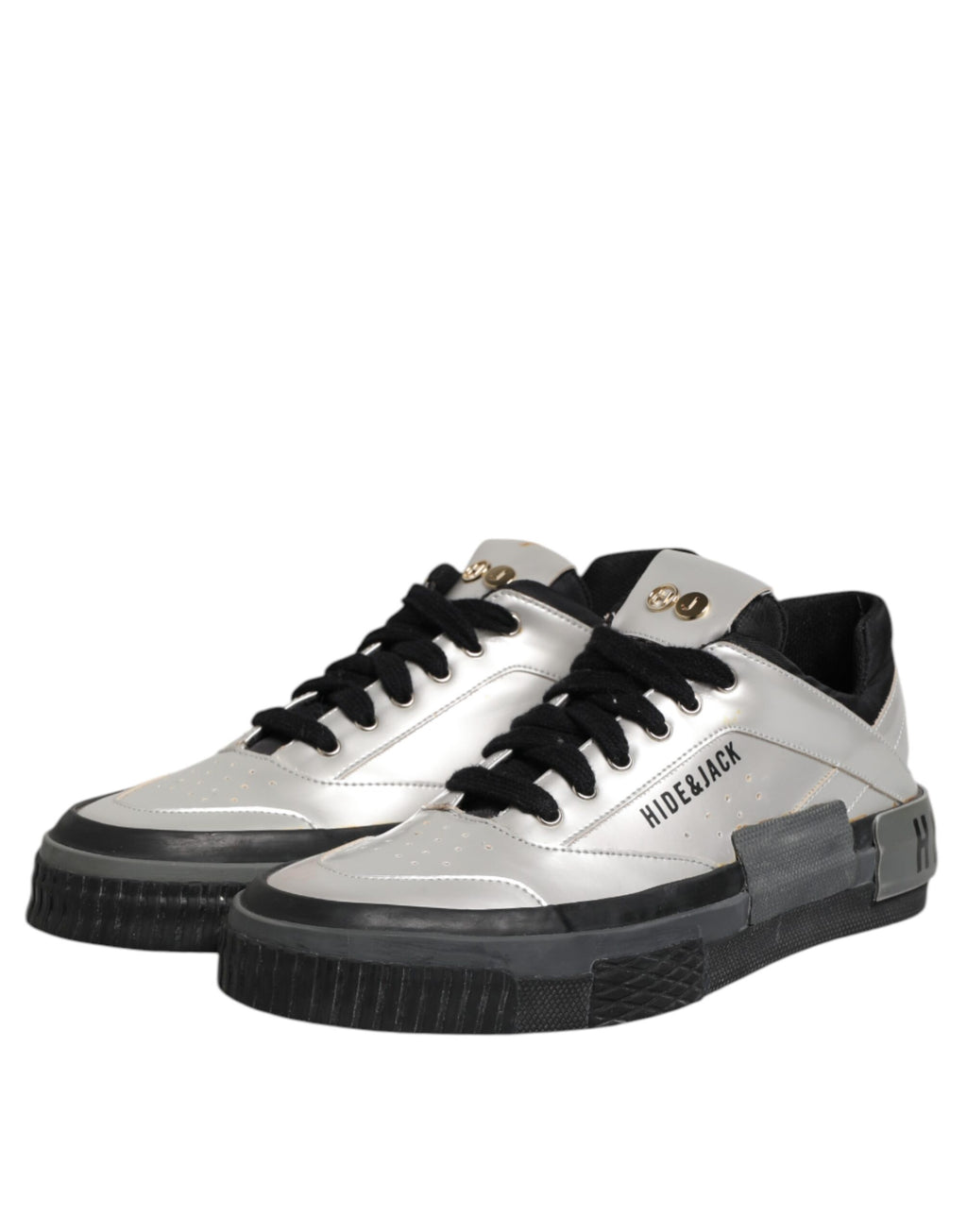 HIDE & JACK Silver Low Top Sneakers for Women side view