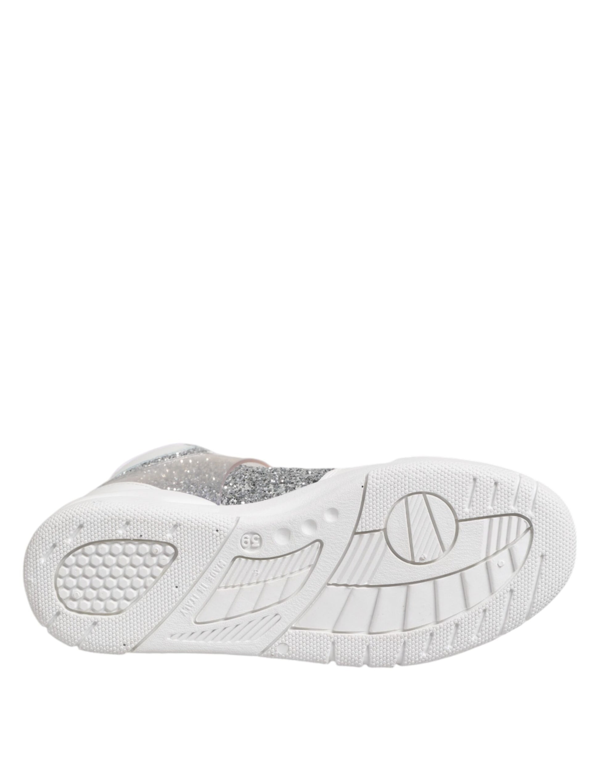Chiara Ferragni White Silver High Top Women Sneakers Shoes