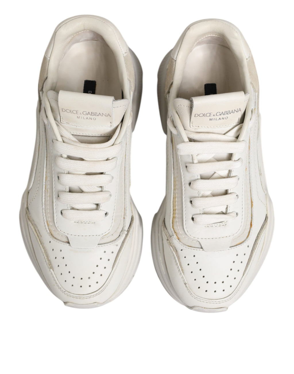Dolce & Gabbana White Low Top Sneakers for Women side view