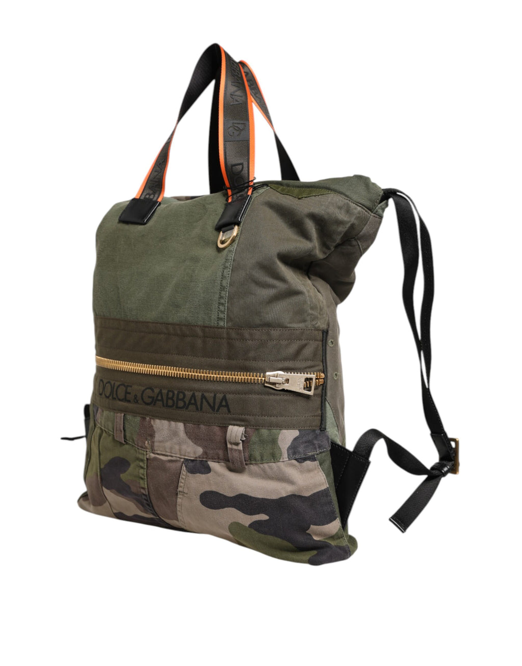 Dolce &amp; Gabbana Militärgrüner Patchwork-Rucksack