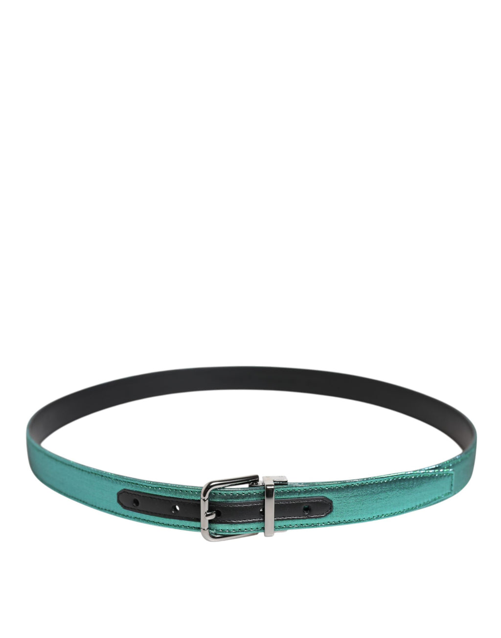Ceinture Dolce & Gabbana verte et noire en polyester avec boucle en métal