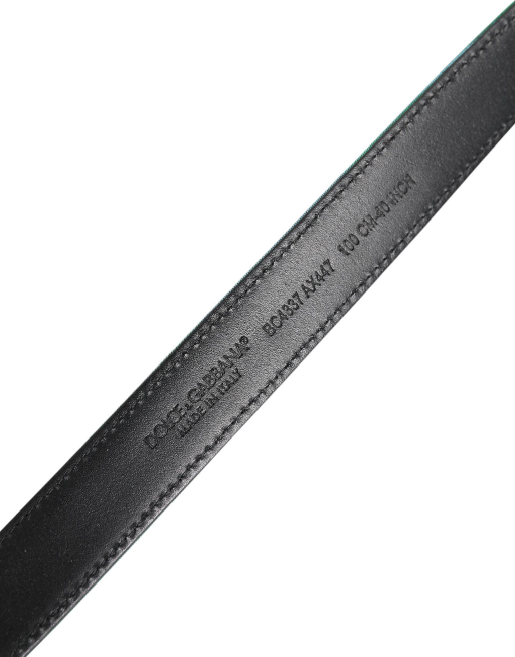 Ceinture Dolce & Gabbana verte et noire en polyester avec boucle en métal