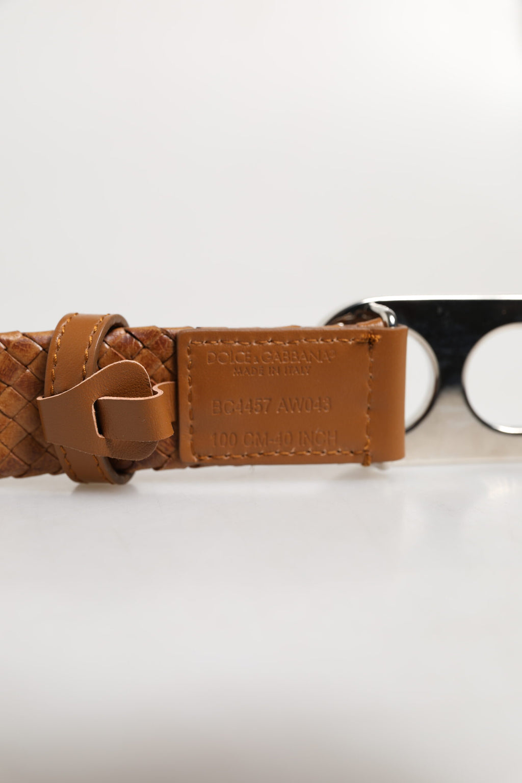 Ceinture tressée en métal marron avec boucle logo DG Dolce & Gabbana