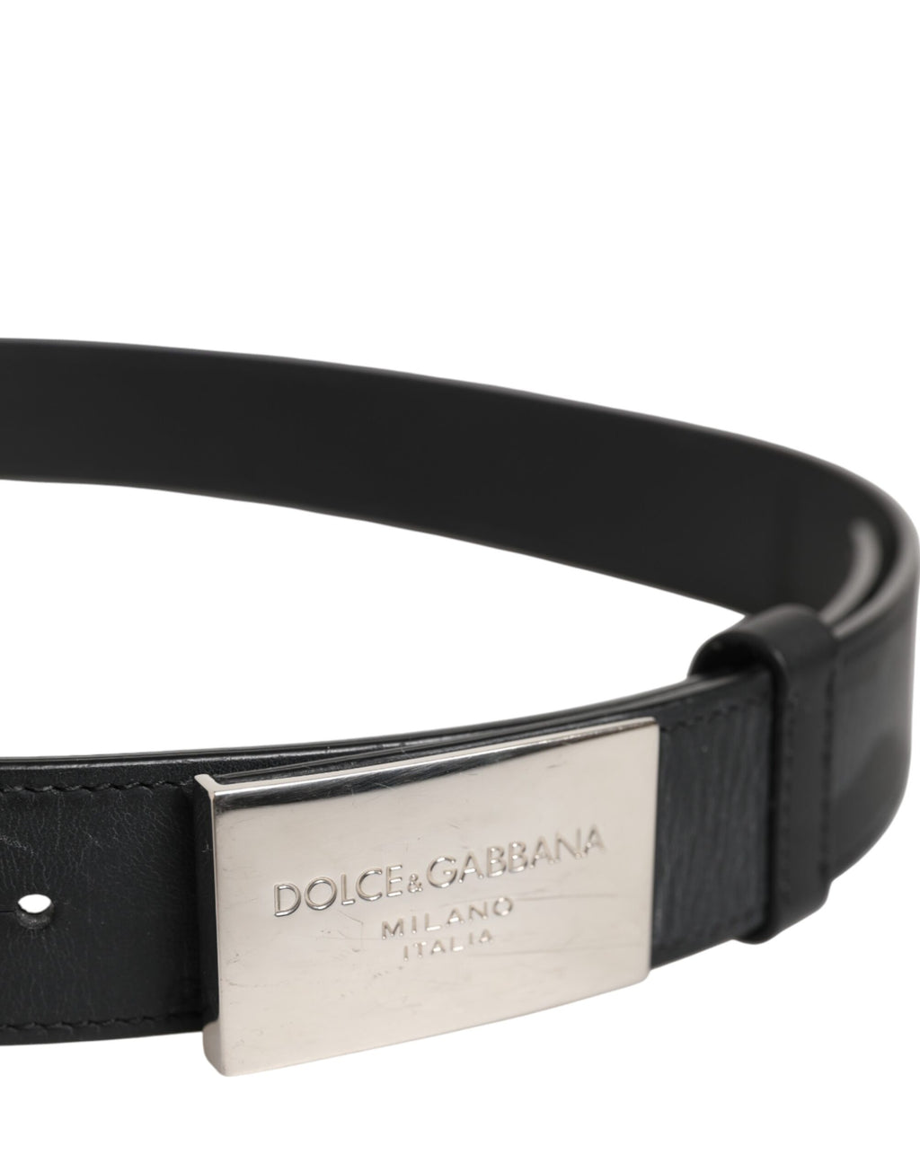 Dolce &amp; Gabbana – Klassischer Gürtel aus schwarzem Leder mit Metall-Logoschnalle