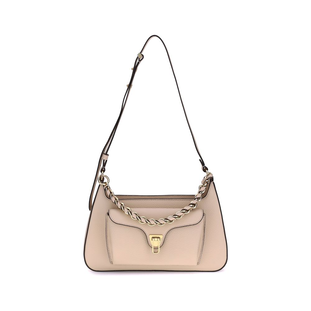 Coccinelle Beige Calf Leather Bos Taurus Shoulder Bag