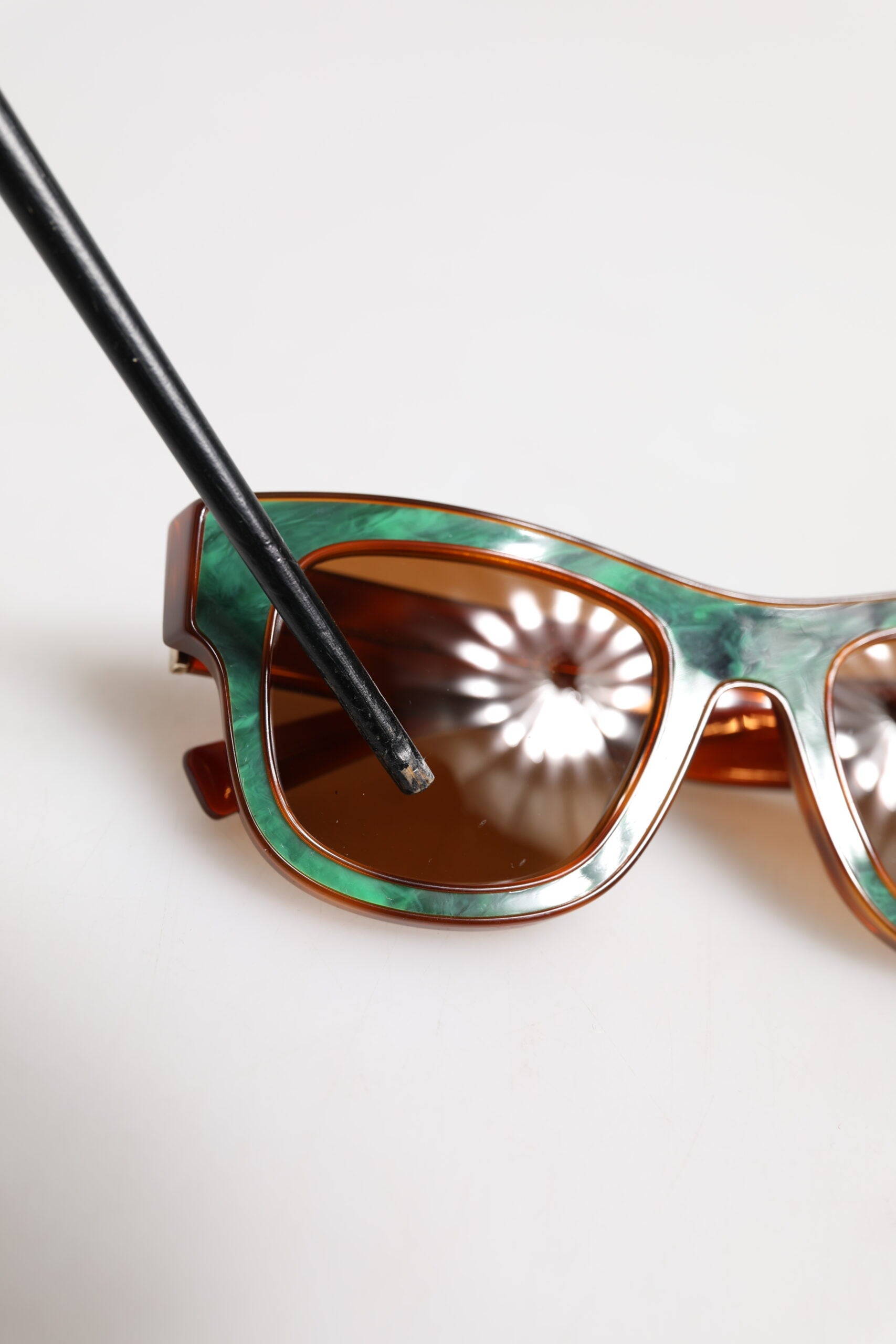 Dolce & Gabbana Green Brown Marbled Acetate DG4379-F Eyewear Sunglasses