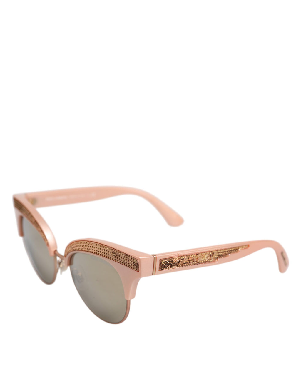 Dolce &amp; Gabbana – Verspiegelte Cat-Eye-Sonnenbrille mit Pailletten in Roségold DG6109