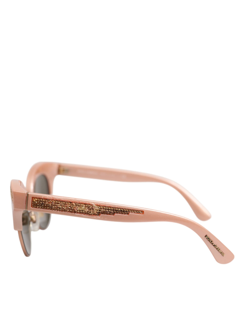 Dolce &amp; Gabbana – Verspiegelte Cat-Eye-Sonnenbrille mit Pailletten in Roségold DG6109
