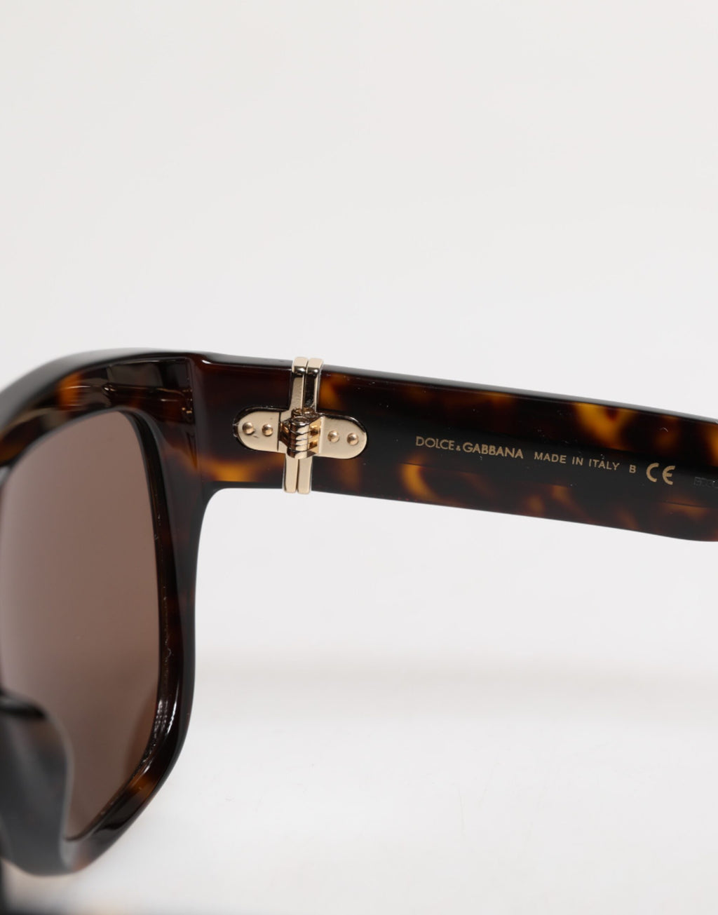 Dolce &amp; Gabbana Dunkelbraune Havanna DG4398F Sonnenbrille mit quadratischem Rahmen