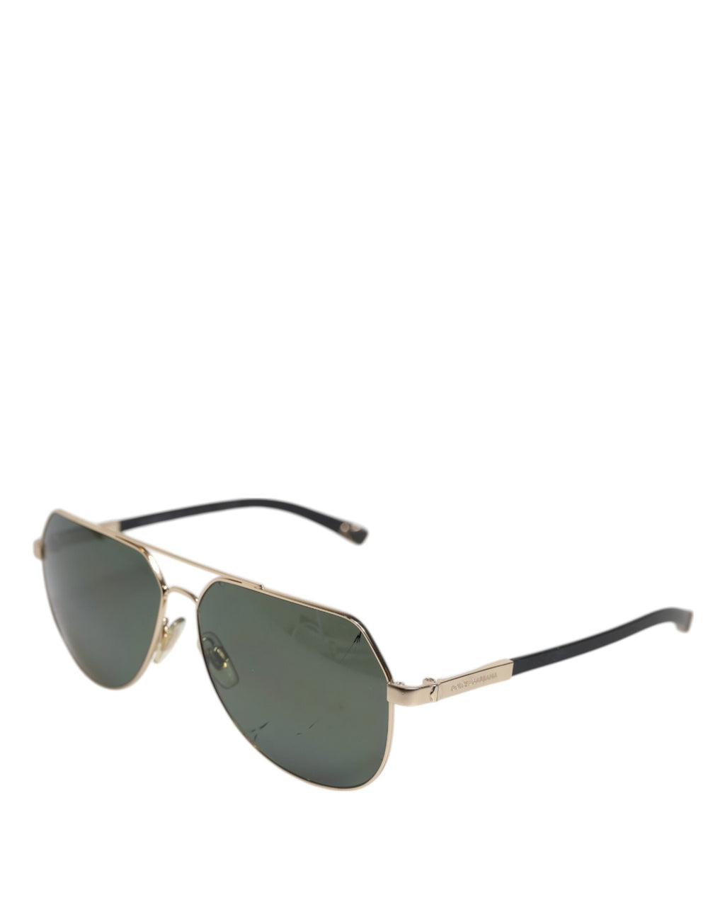 Dolce &amp; Gabbana – Sonnenbrille DG2133K aus polarisiertem Stahl mit 18 Karat Goldbeschichtung in Schwarz